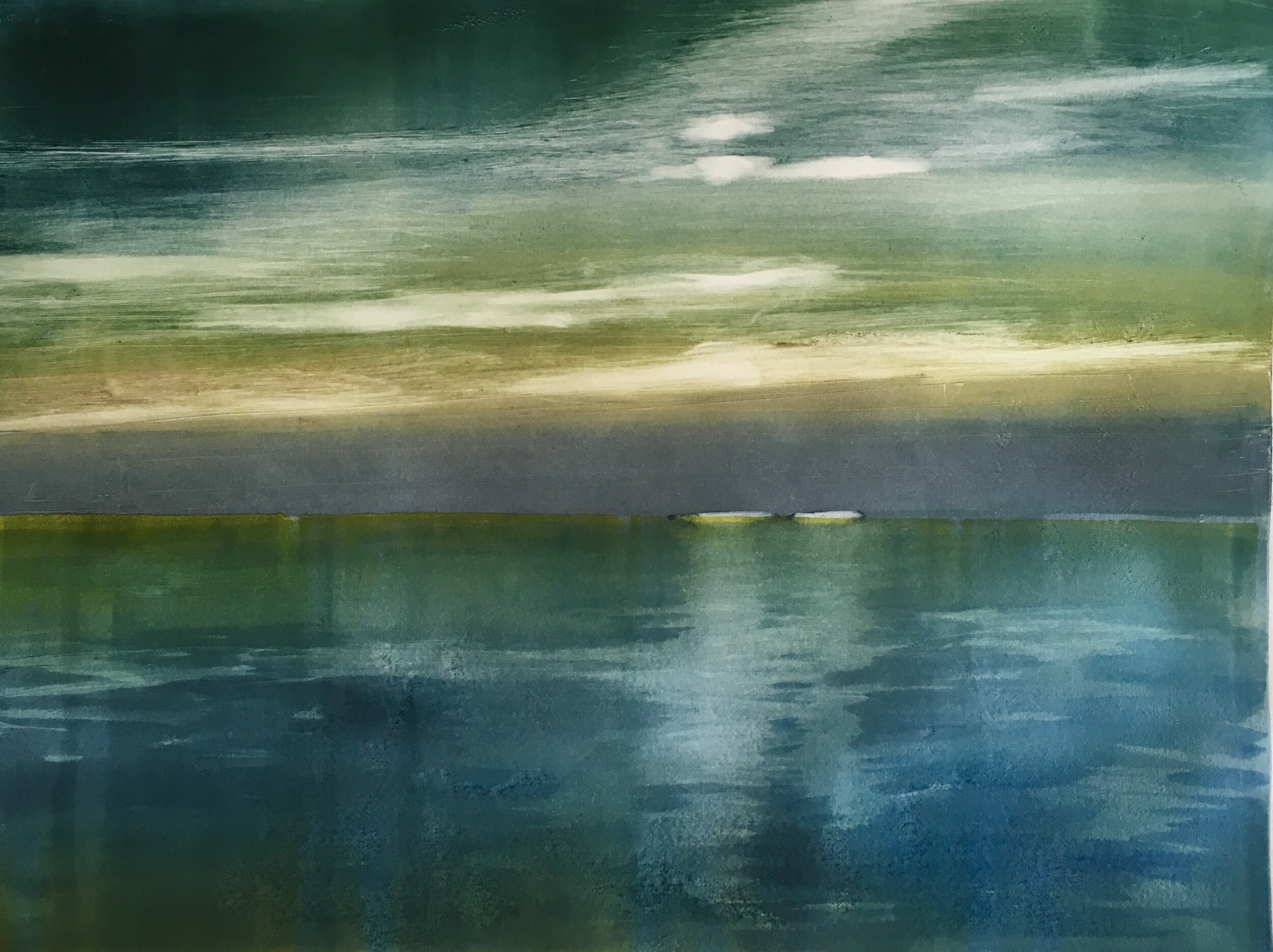 Ocean Nocturne, 18 x 24, oil monotype SOLD