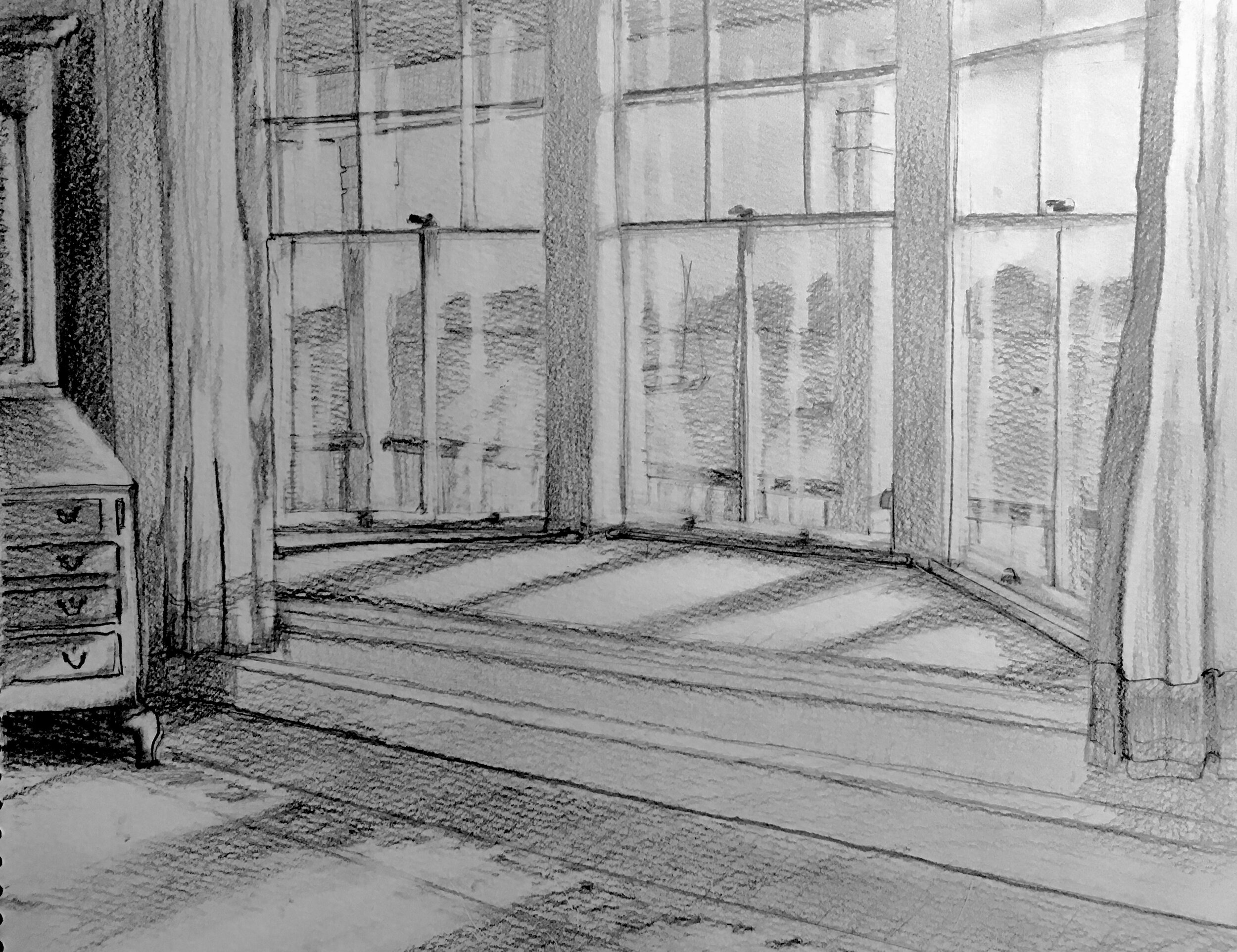 Afternoon, pencil, 9 x 11"