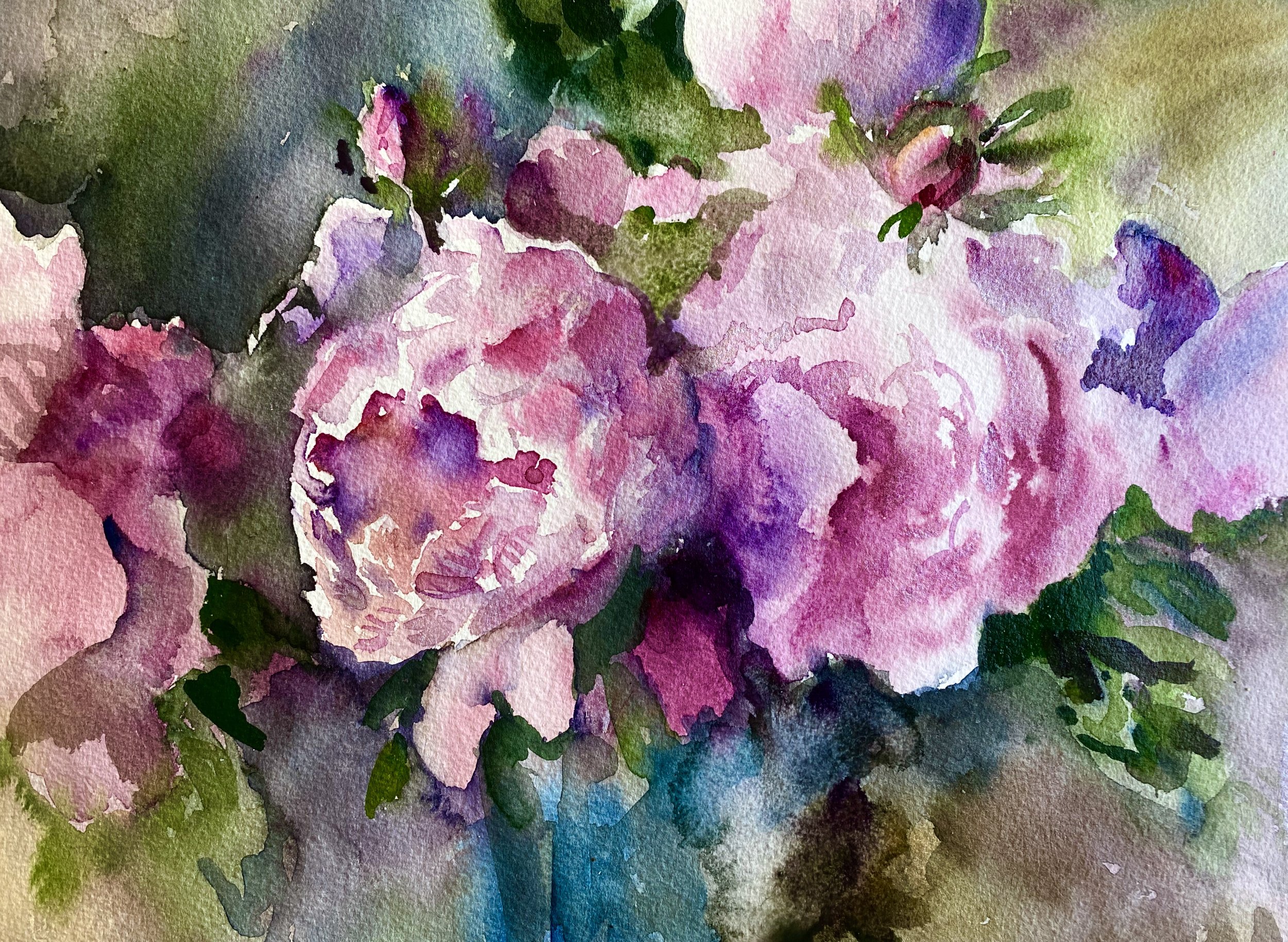 English rose, watercolor, 8 x 10