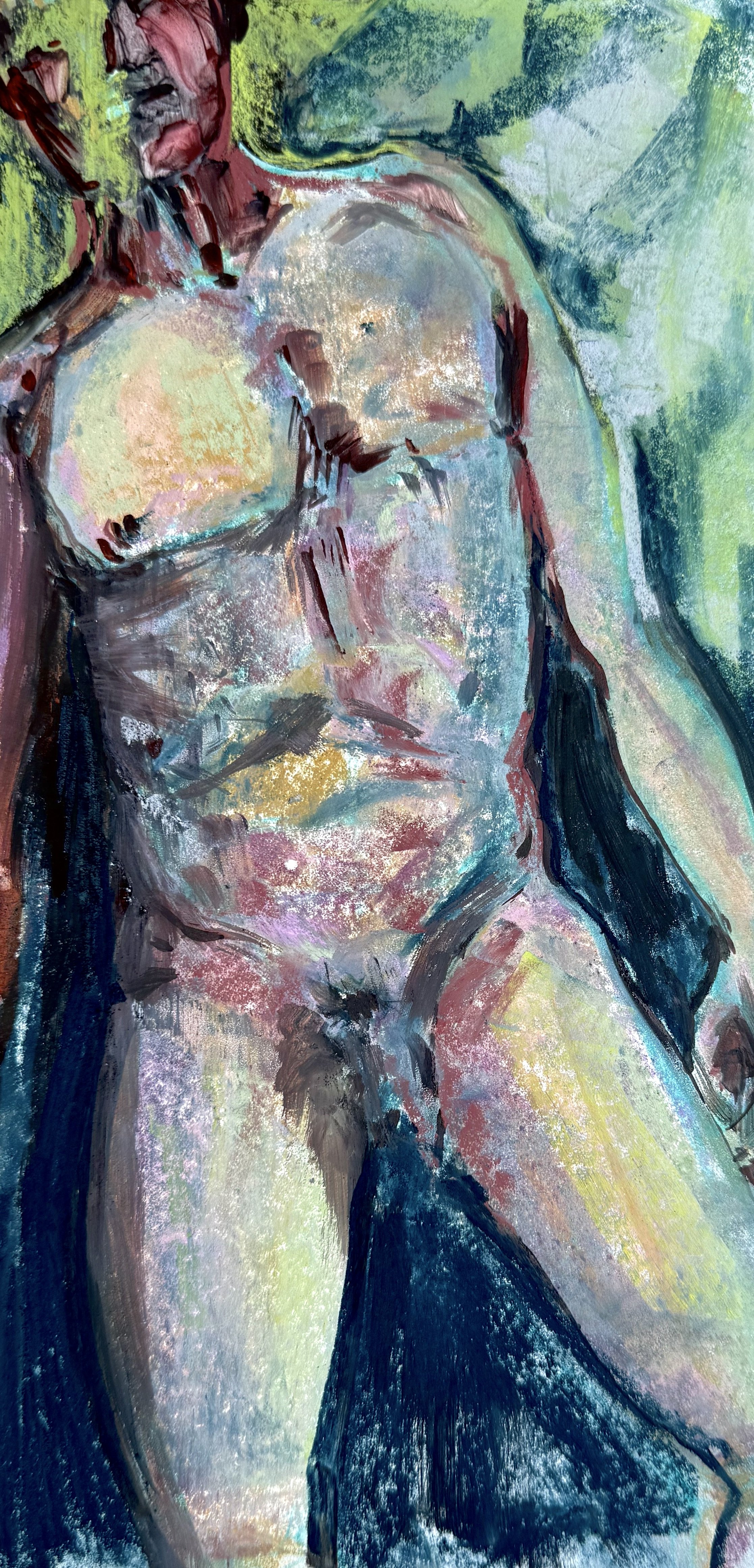 Contrapunto, pastel, marker, on gessoed panel 6 x 12"