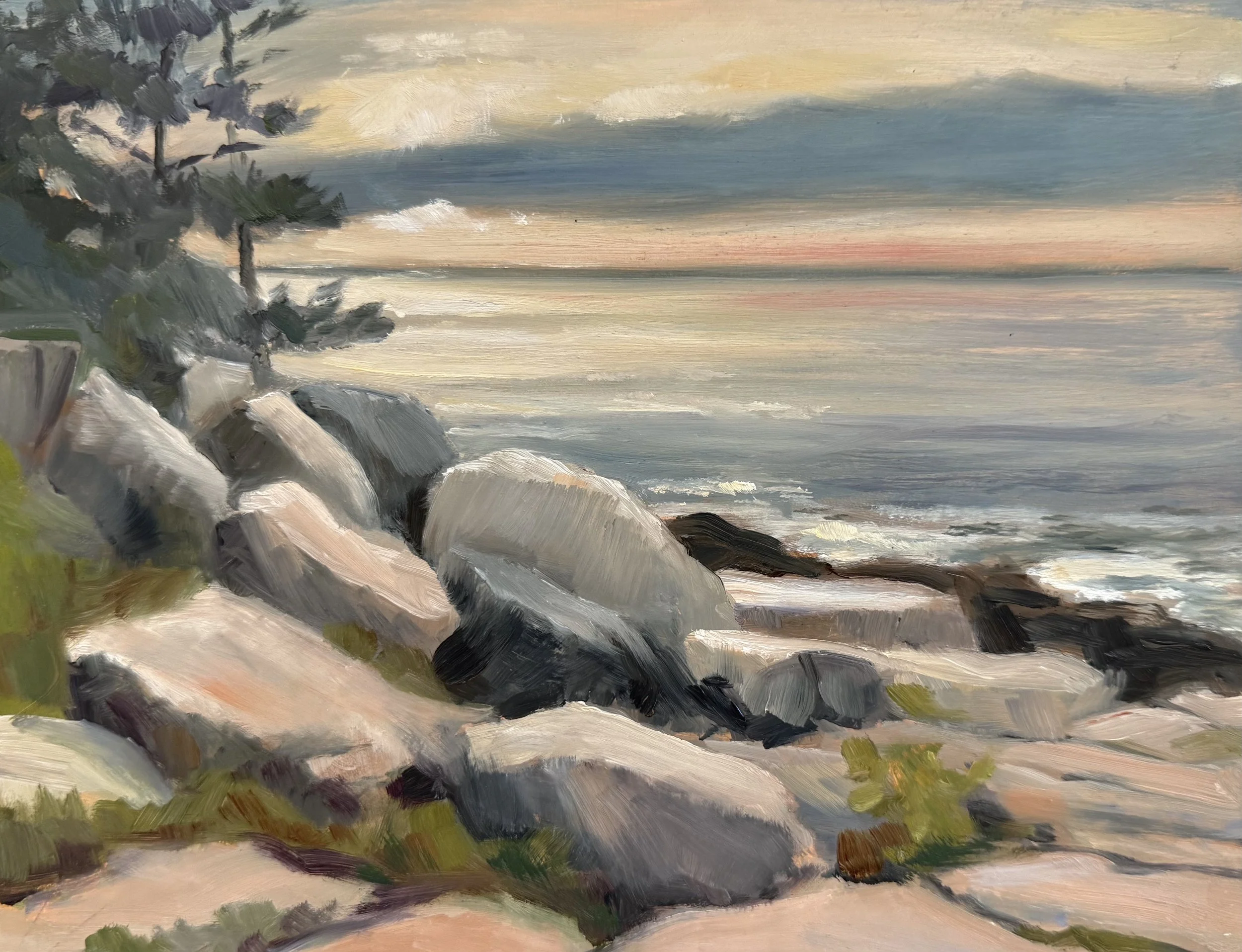Early Morning,  Schoodic Point, 8 x 10" oil