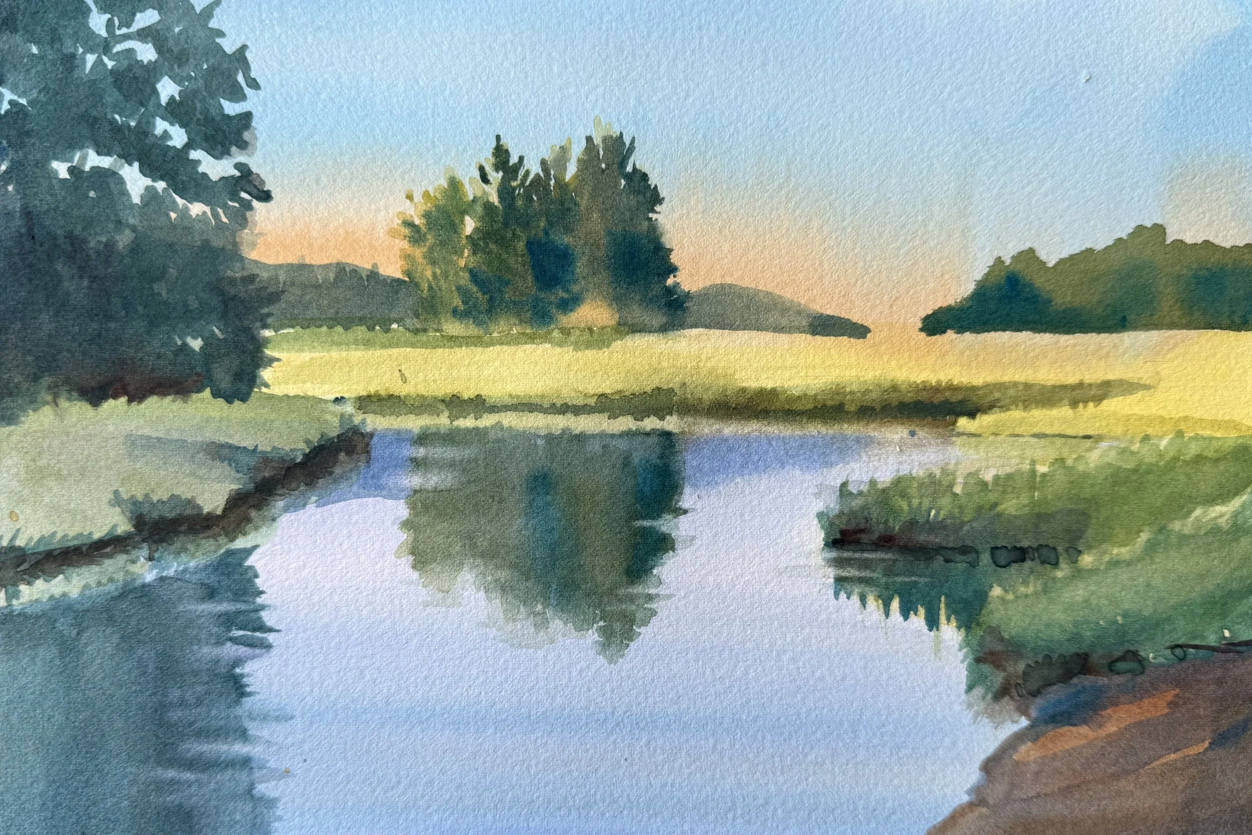  Late summer, Watercolor 12 × 15 