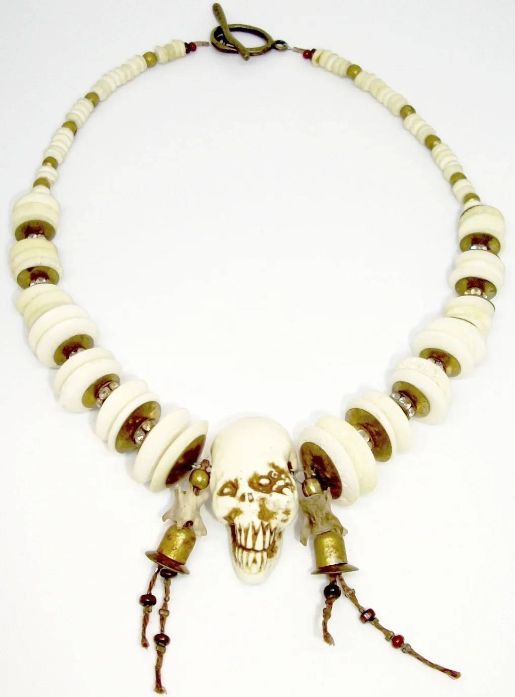 Tribal Voodoo Skull ZombieHead Necklace