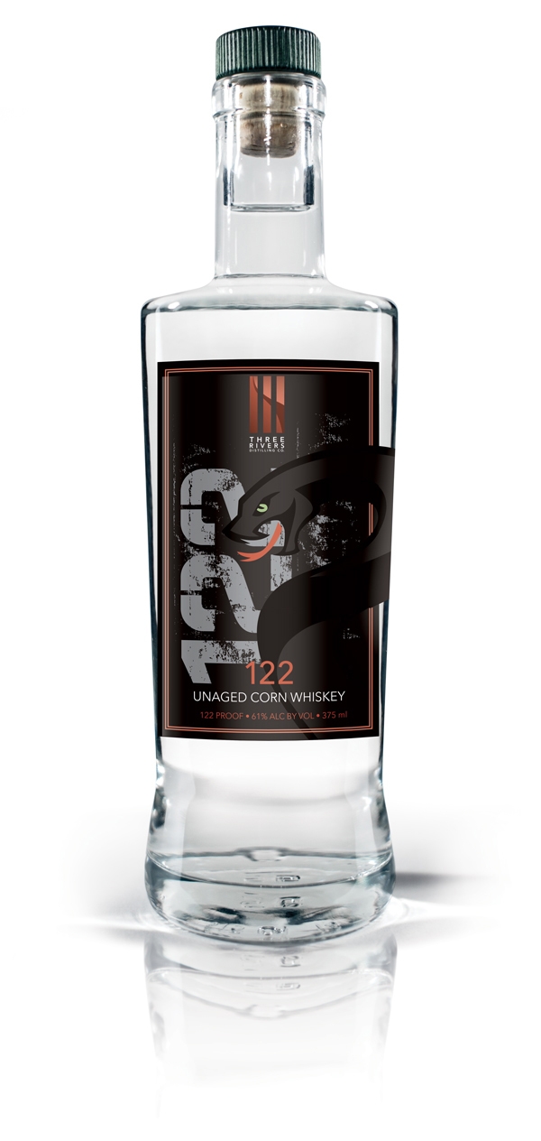 122 Unaged Corn Whiskey Label Design