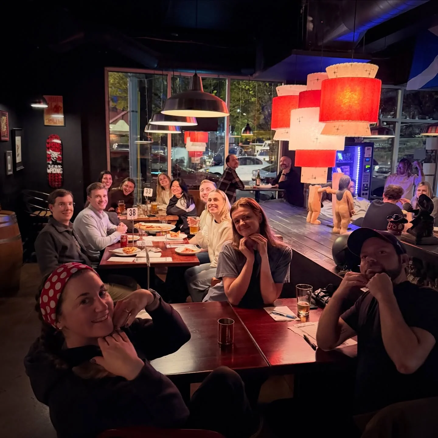 πππ₯³ Join us for some fun treats this Thursday at @pinkys.pizza for free trivia with a spooky π» twist! 512+ bottles of whiskey π₯ , damn fine pizza π , 8 local beer taps πΊ , a brilliant selection of Italian wine bottles π· , or cocktails of your