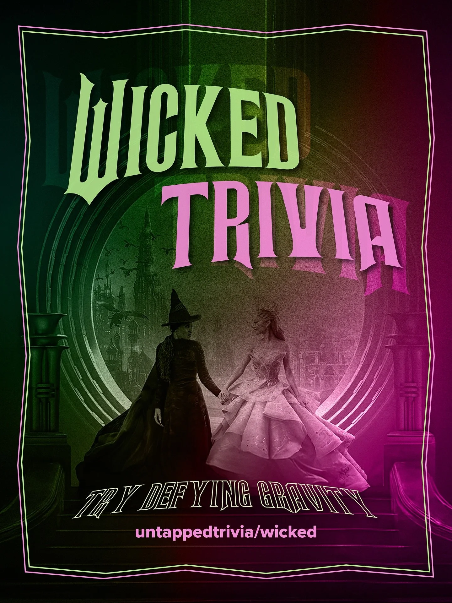 Join @untappedtrivia for an extraordinary Wicked-themed trivia adventure. For one short day, we will take you from the halls of Shiz to the wonderful Wizard of Oz himself. Gather your cohorts and get ready to try to defy gravity. This absolutely wick