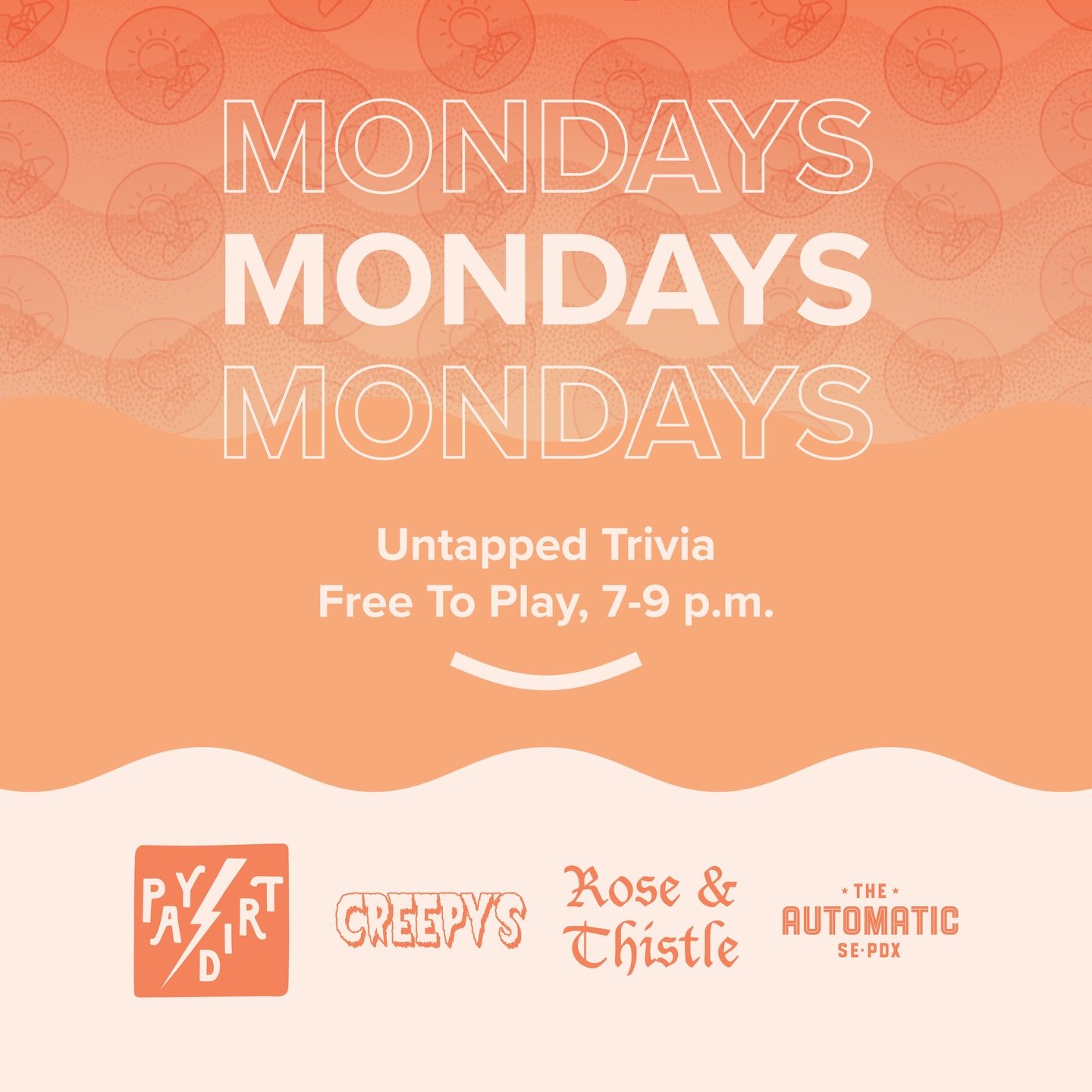 🧠 @untappedtrivia Monday trivia nights! Free to play, no apps are required, and prizes! Gather your team to play bar trivia Mondays at these fantastic #pdx bars. Use the link in our bio to learn more.

🤗 Monday Trivia Schedule
Trivia 1st &amp; 3rd 