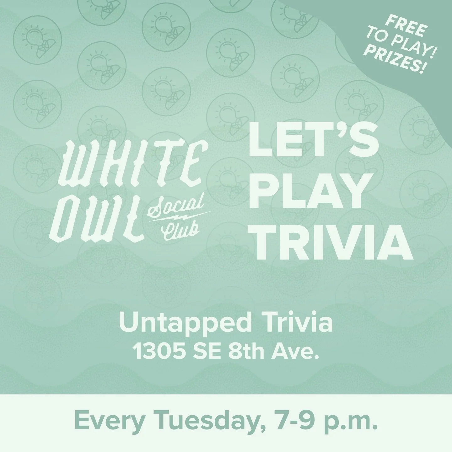 Eat, drink, and play trivia at White Owl, Portland&rsquo;s premier Patio bars, every Tuesday, 7-9 p.m.

@untappedtrivia is always free to play with prizes. @whiteowlsocialclub&nbsp;is located at 1305 SE 8th Ave, Portland, OR 97214

🔗 Use the link in