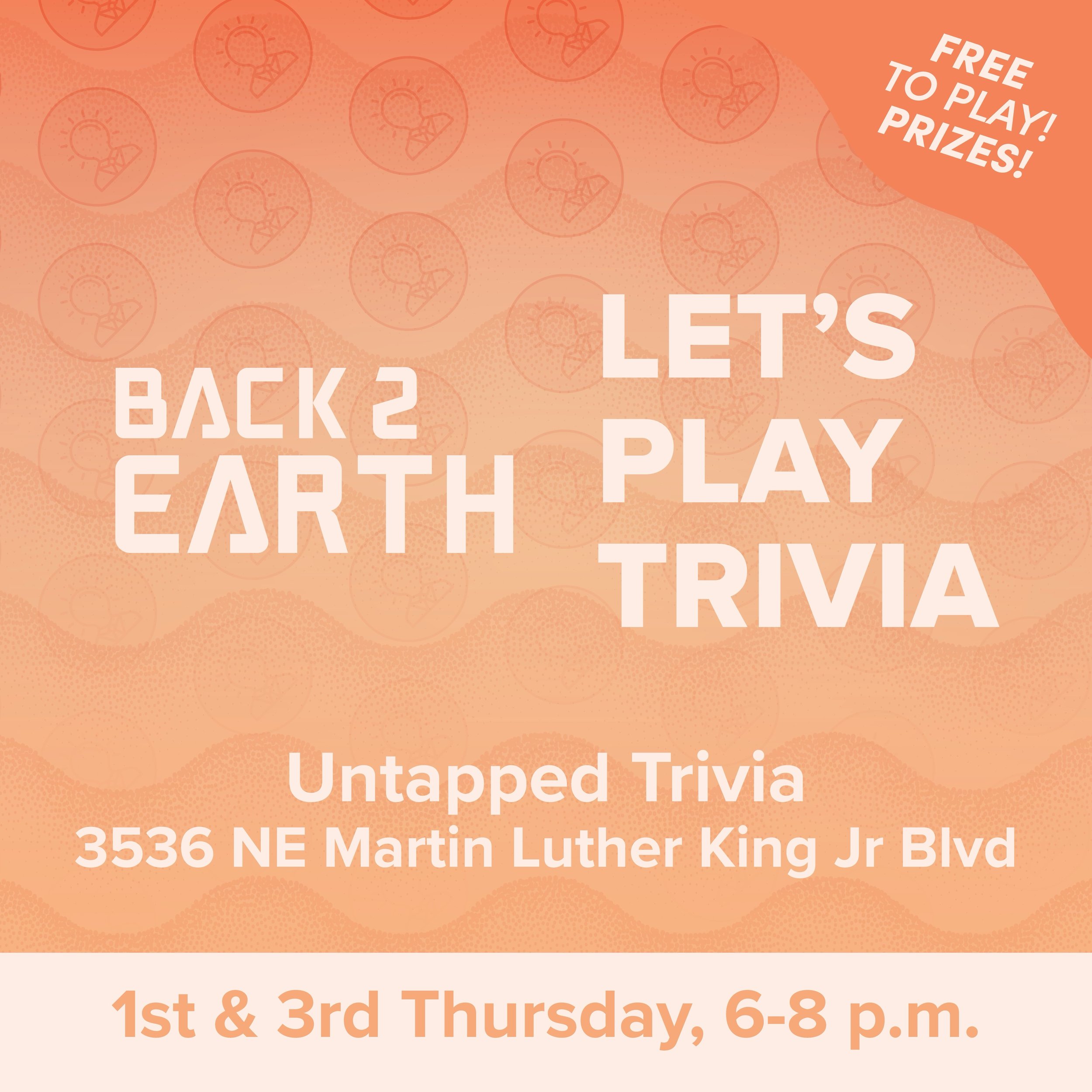 @untappedtrivia returns to Back 2 Earth May 7th and May 21st. Free Bar Trivia with prizes in Portland&rsquo;s friendly neighborhood queer space is every 1st and 3rd Thursdays.

@untappedtrivia is always free to play with prizes. @back2earthpdx&nbsp;i