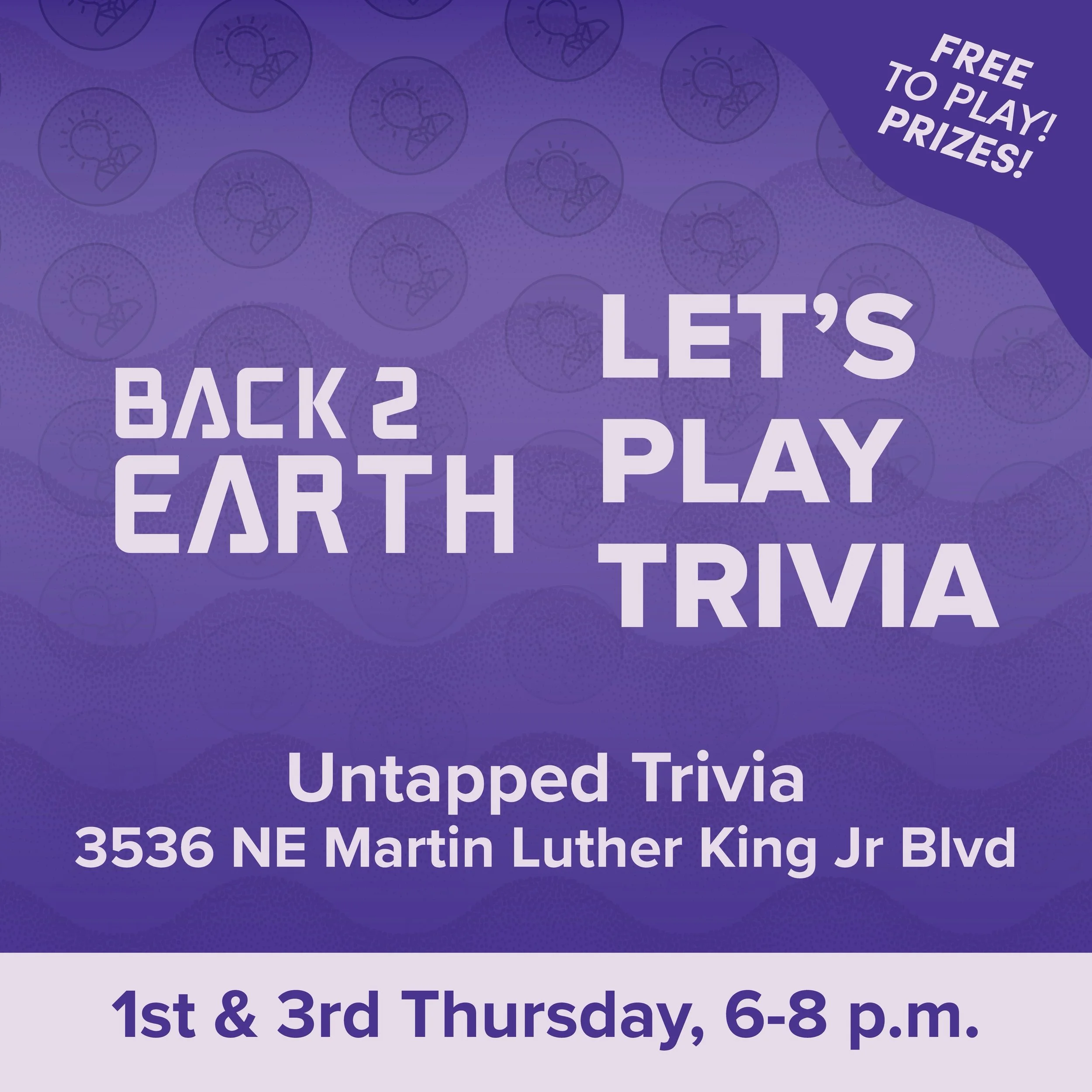 Free Bar Trivia 1st and 3rd Thursdays at Back 2 Earth, Portland&rsquo;s neighborhood queer space. Specialty cocktails, savory pub eats, and 12 taps!

Eat, drink, and win prizes at @untappedtrivia&nbsp;&mdash; @back2earthpdx&nbsp;is located at 3536 NE