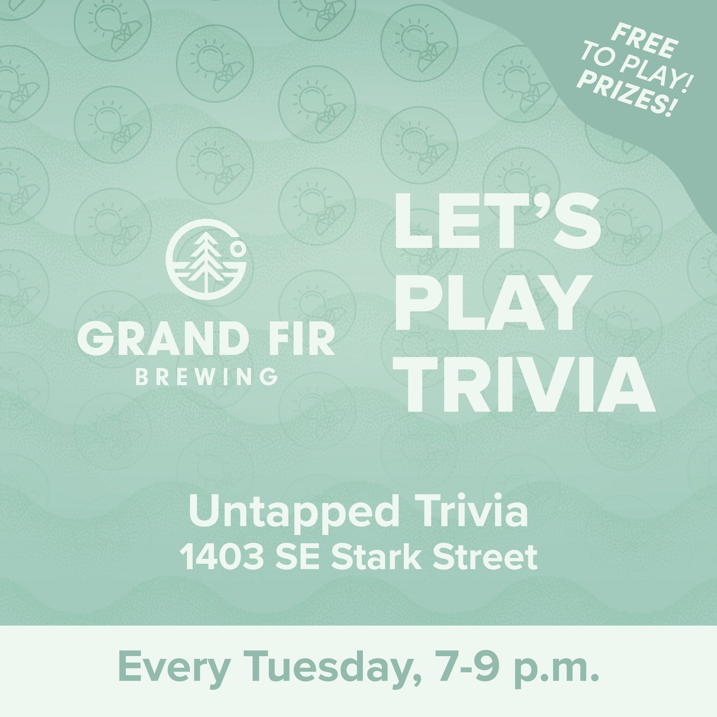 Free Trivia Tuesdays, 7-9 p.m. Eat, drink, and play bar trivia at Grand Fir Brewing.

@grandfirbrewing&nbsp;is located at 1403 SE Stark Street, Portland, OR 97214 in the Buckman neighborhood of Southeast Portland.

🔗 Use the link in our bio to learn