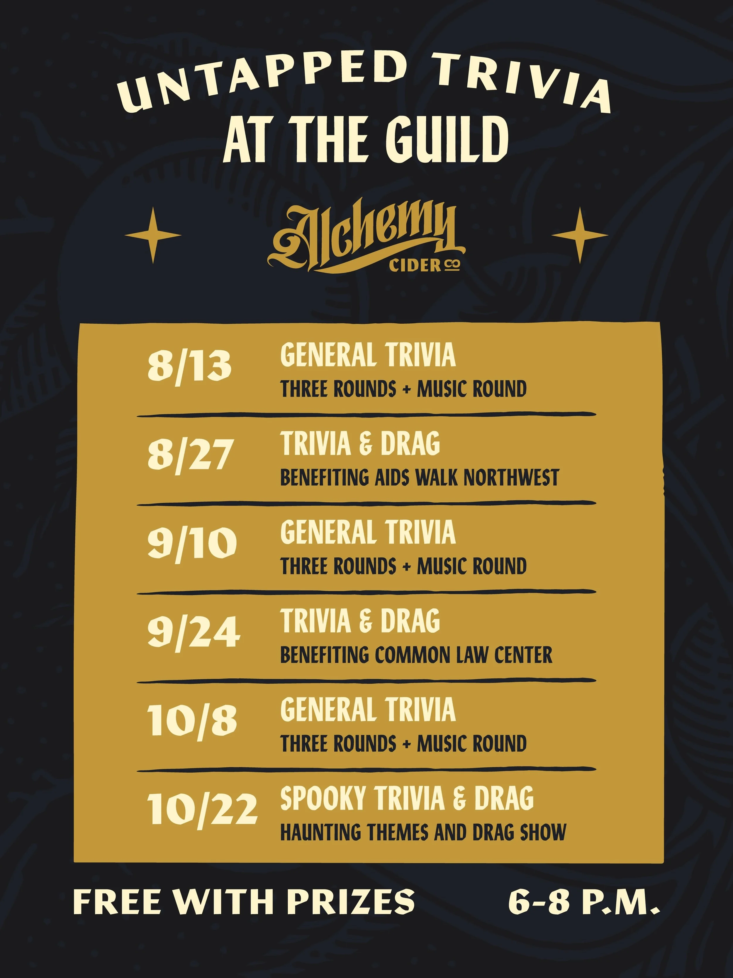 🧠☀️🍂 Summer/Fall free trivia and drag at Alchemy Cider hosted by @untappedtrivia voted &ldquo;best trivia night&rdquo; 5 years in a row in @willametteweek &lsquo;s Best of Portland&rsquo;s readers&rsquo; poll.

Trivia is every&nbsp;2nd &amp; 4th Th