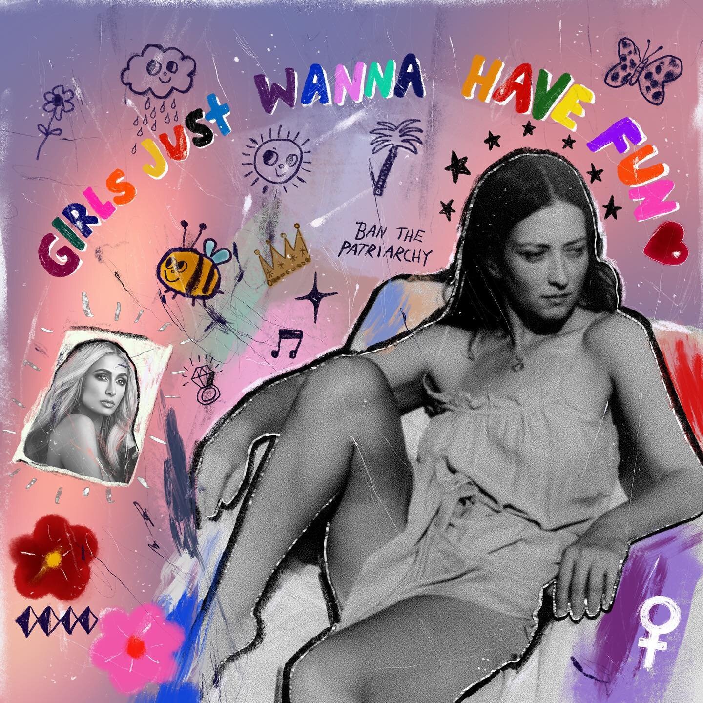 ✨New Lyric Video✨by @xshandanx is now Live on my YouTube channel. Link in bio ✨ Thankyou 💕@iscreamcolour for this cool artwork! #girlsjustwanttohavefun #frallymusic #parishilton #thisisparis #cyndilauper
