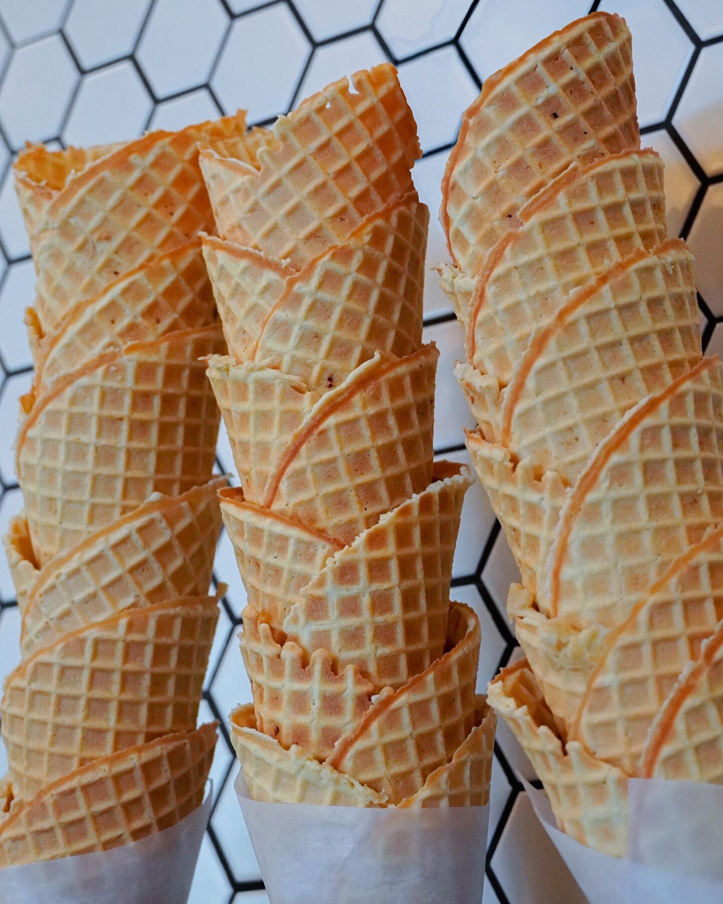 Did you know we make our waffle cones from scratch? 🍦 From the buttery batter, to rolling them into the perfect cone shape, everything is made fresh in house! There's nothing better than a flaky, warm waffle cone (even at the end of your visit when 