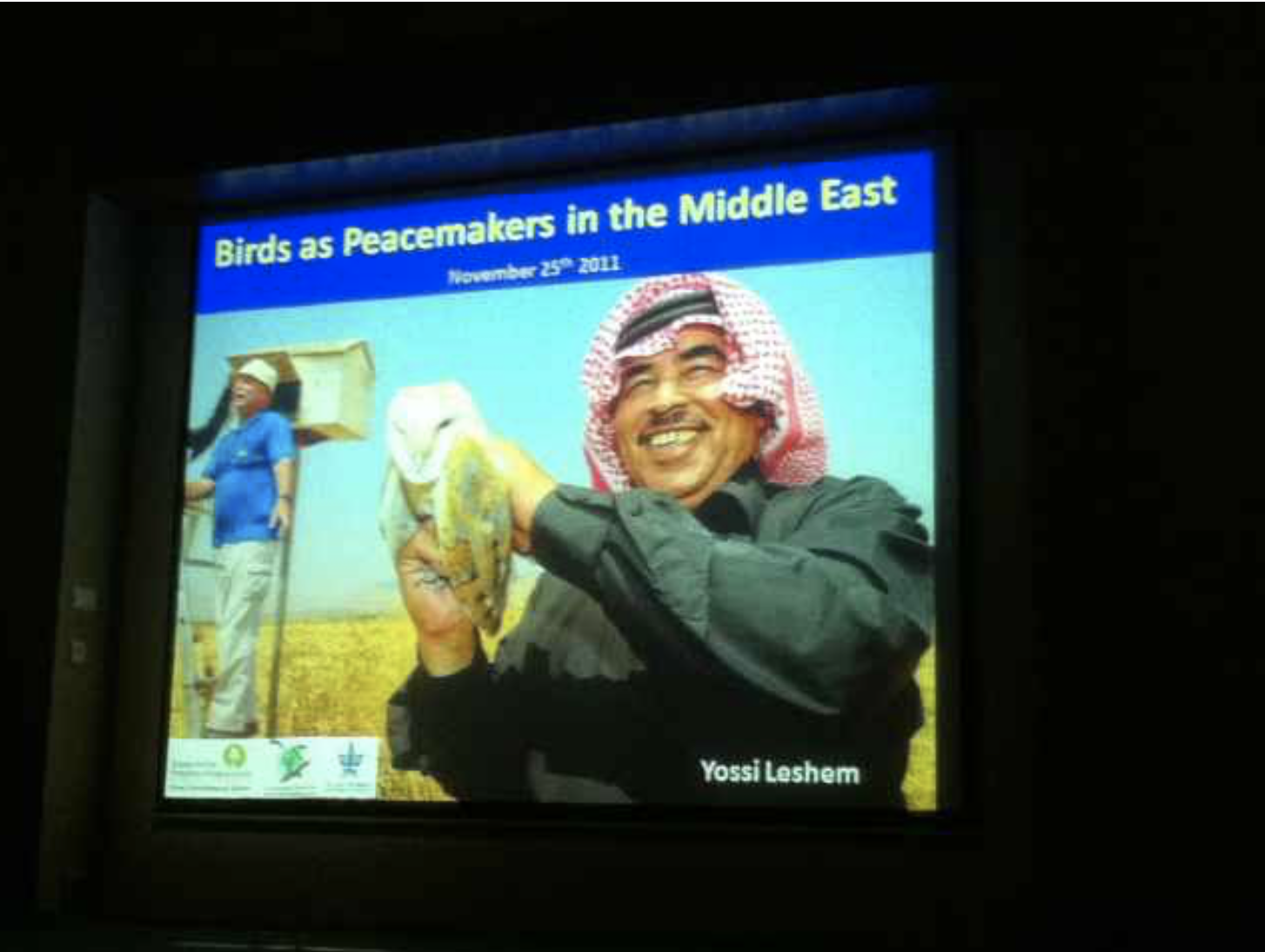 Yossi Leshem gives a presentation on the Barn Owl box project.