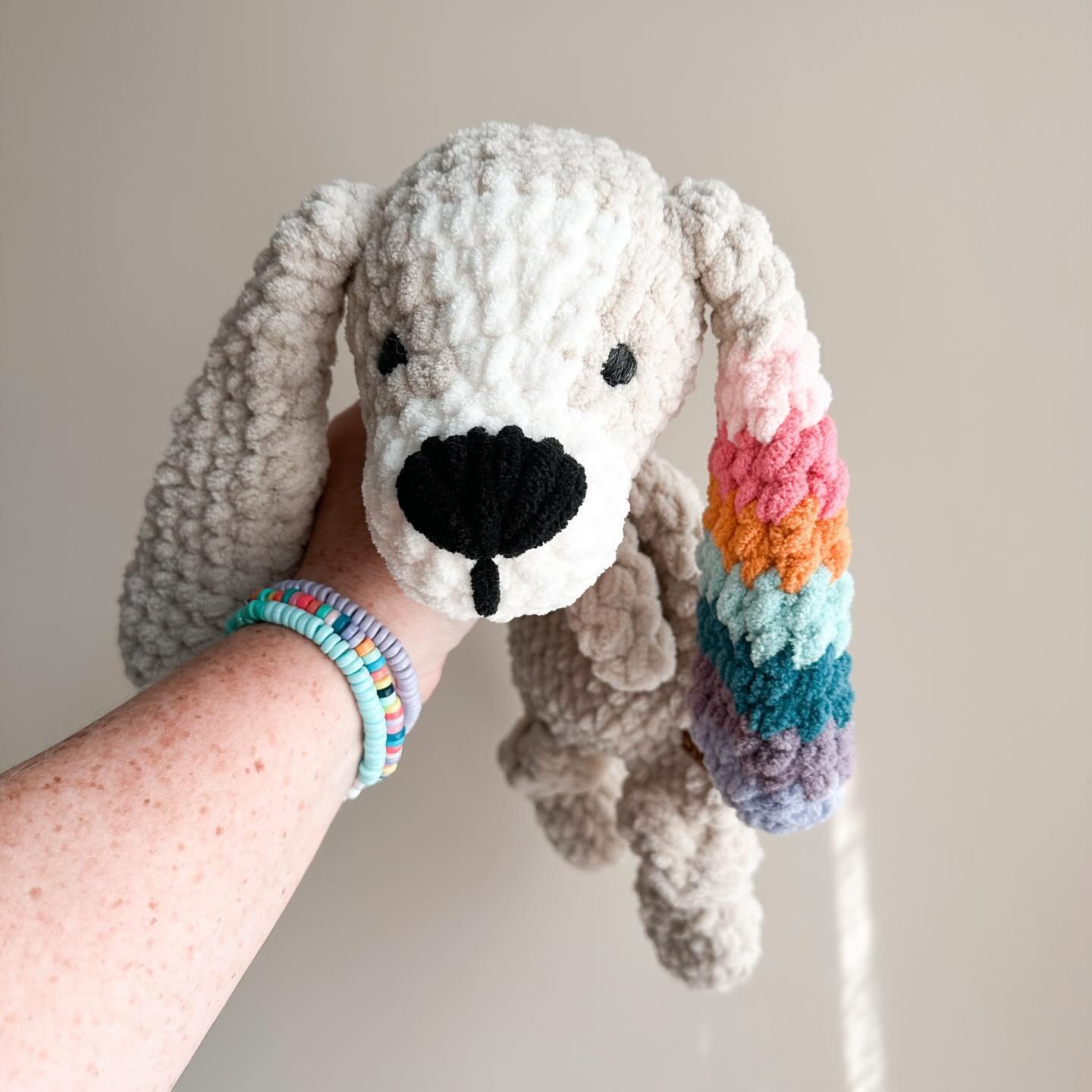 If you&rsquo;re looking for me, I&rsquo;ll just be crocheting all the doggies. Because if there&rsquo;s one thing I learned last year, it&rsquo;s that everyone loves a pup. Especially a rainbow-eared pup! 🥰

Pattern: @stitchsisterco &amp; @mamamadem