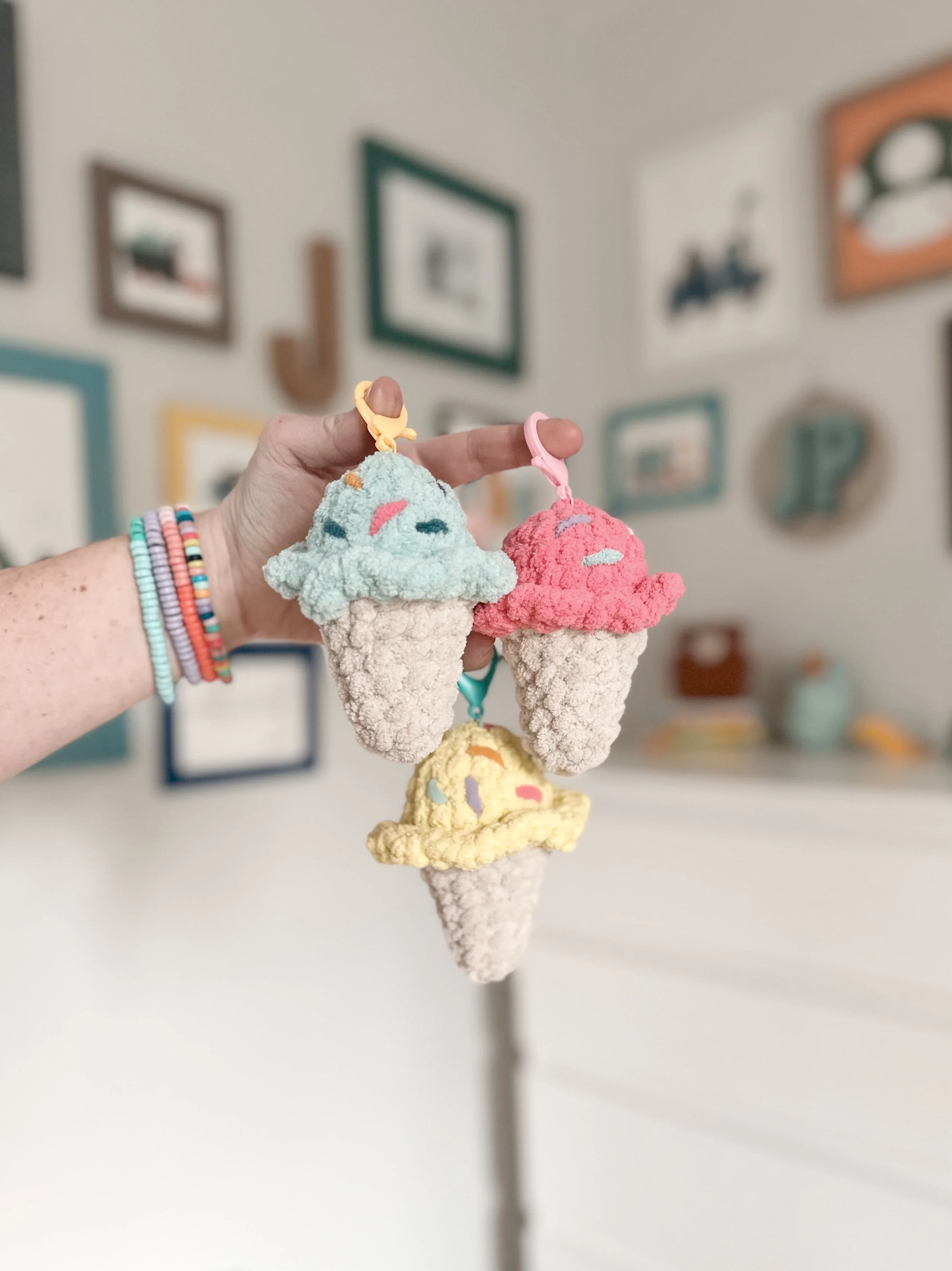 Mini Ice Cream Cone Bag Charm