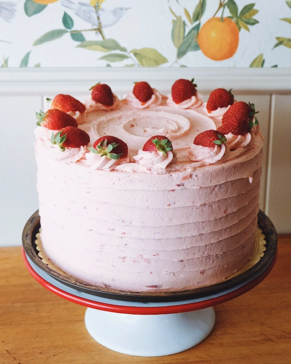 Strawberry season sure gives us all the feels 🍓🥺 Come by for a slice of summery magic in cake form. We're open regular hours this Memorial Day weekend &ndash; 9-9 Sunday 5/24; 11-9 Monday 5/25 &ndash; hope to see you soon!