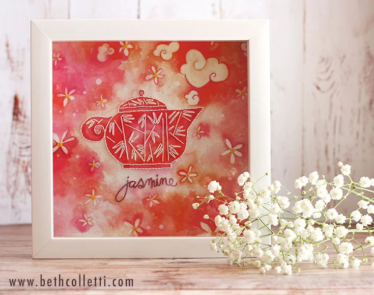How to display your embroidery project in a frame  beth colletti art