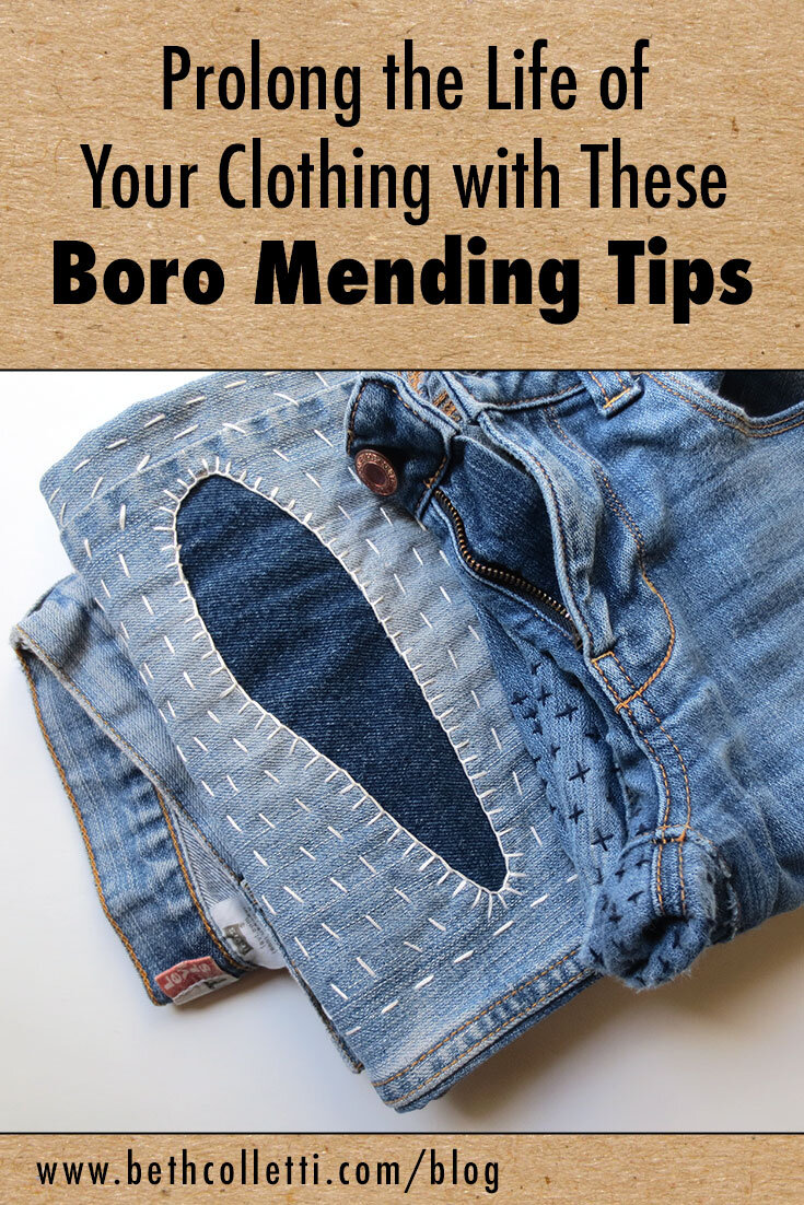 How to Fix Ripped Jeans with Visible Mending // Sashiko and Denim Patches