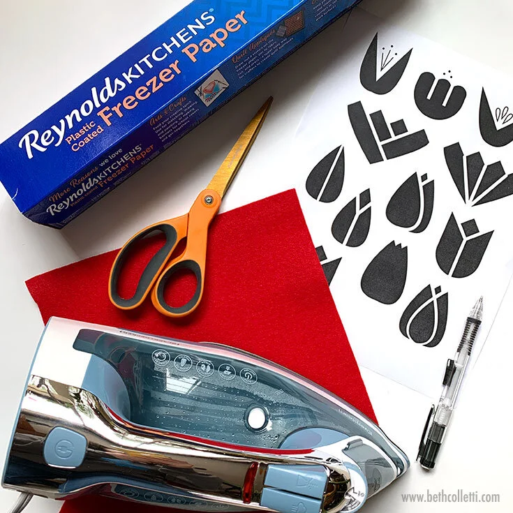 How to Use Freezer Paper to Trace Shapes for Felt Appliqué — Beth
