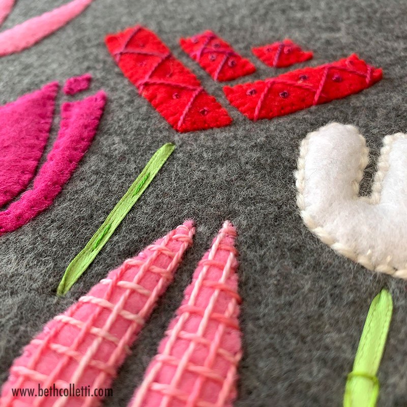 Felt Appliqué Tulips