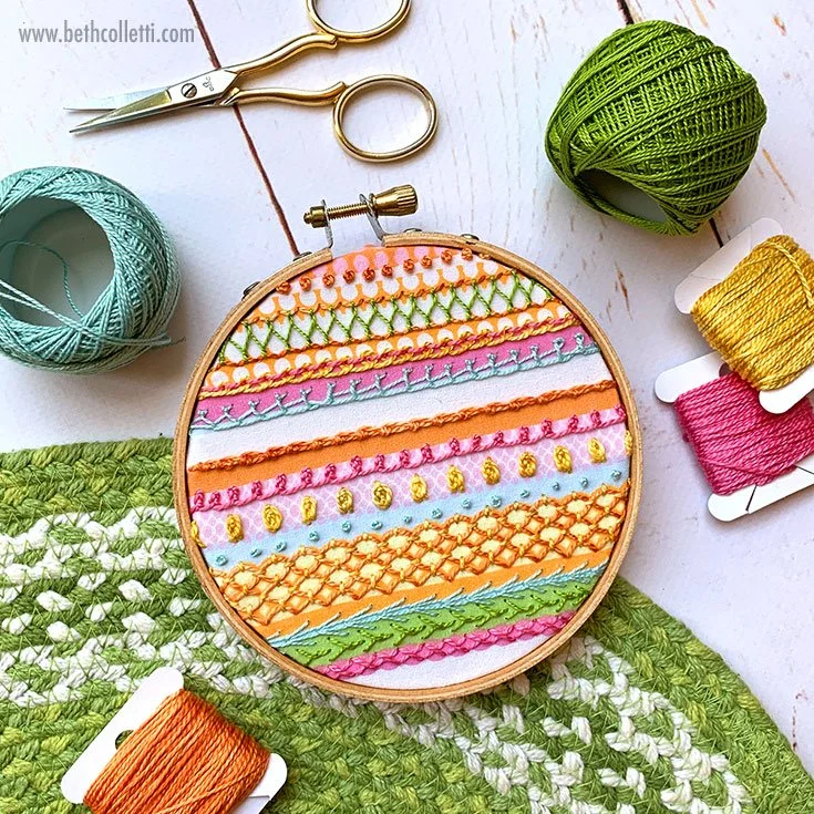 How to Create a Stitch Sampler with Printed Fabric — Beth Colletti Art ...