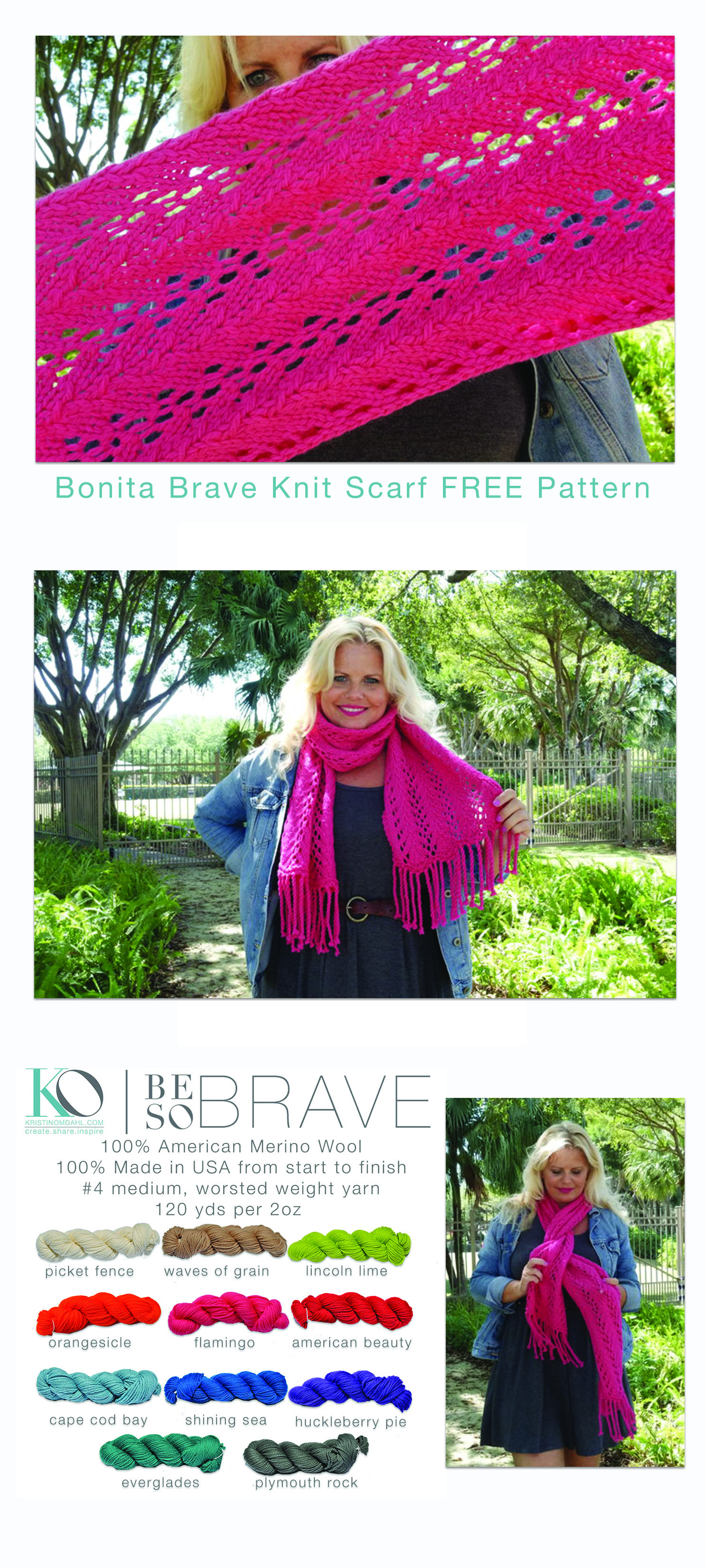 Bonita Brave Knit Lace Scarf With Fringe Free Knitting
