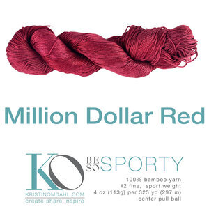 Million Dollar Red Be So Sporty Yarn – Red is an attention getter. It can convey power, strength, boldness, love, passion, and warmth.