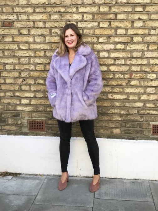Lilac Faux Fur Jacket, £160 Also comes in grey and pale blue