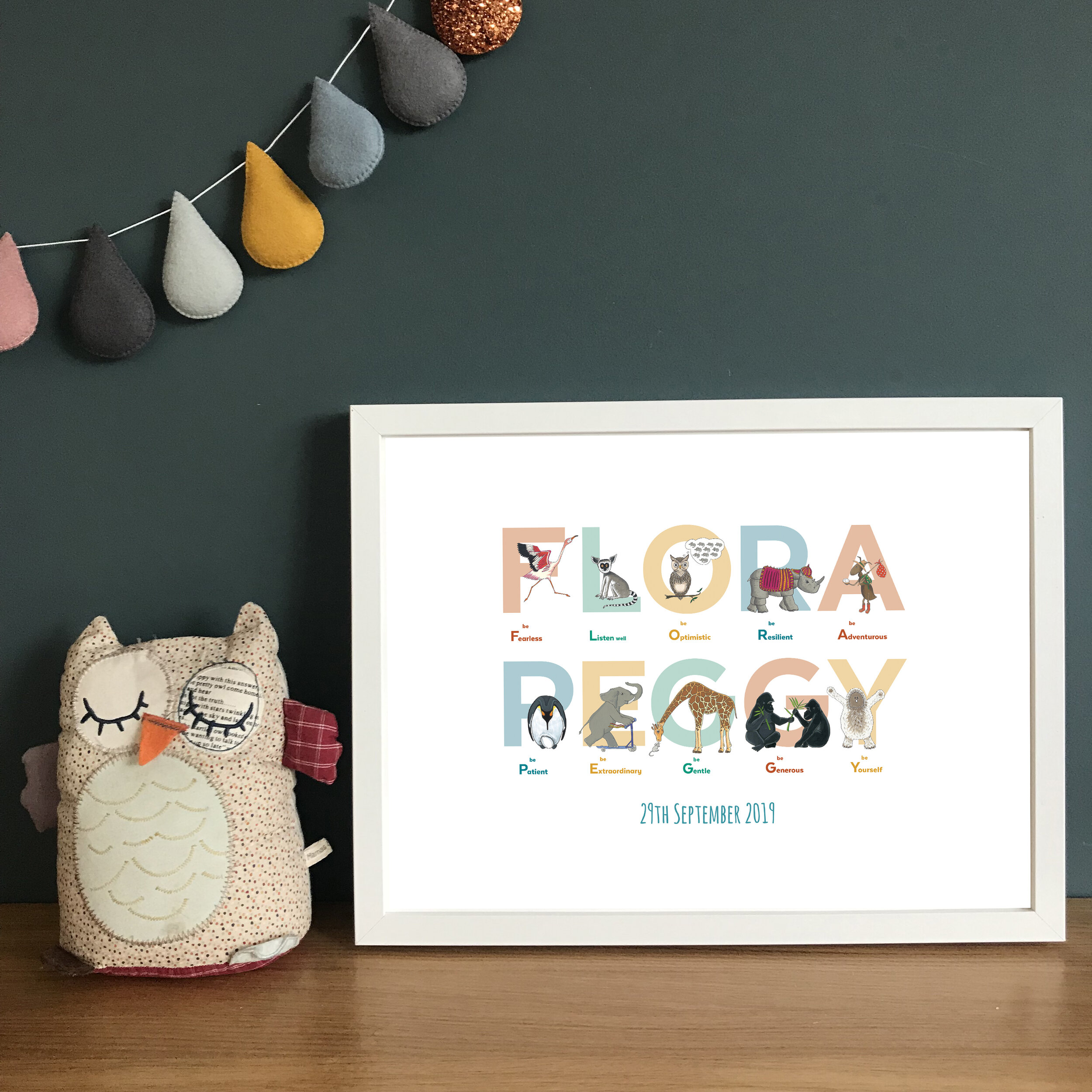 Personalised Alphabet of Emotions Name Print, £22