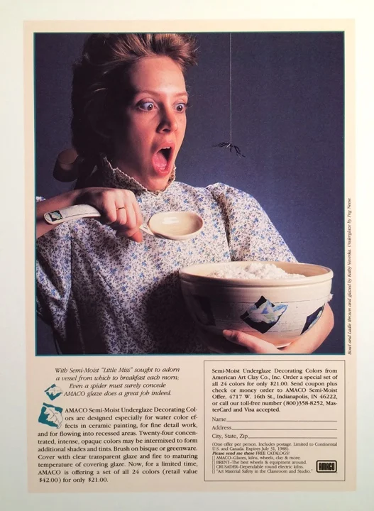  Magazine Ad  (plus, directed photo shoot, decorated bowl &amp; spoon with Amaco products)  