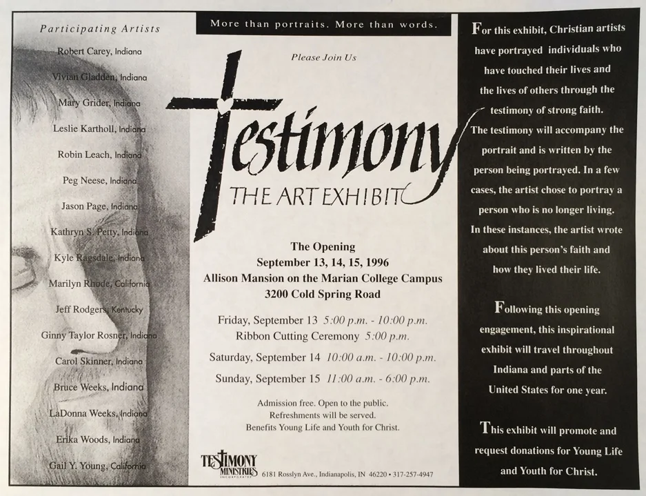  Flier,  (calligraphy by Erika Woods, art by Leslie Kartholl)  