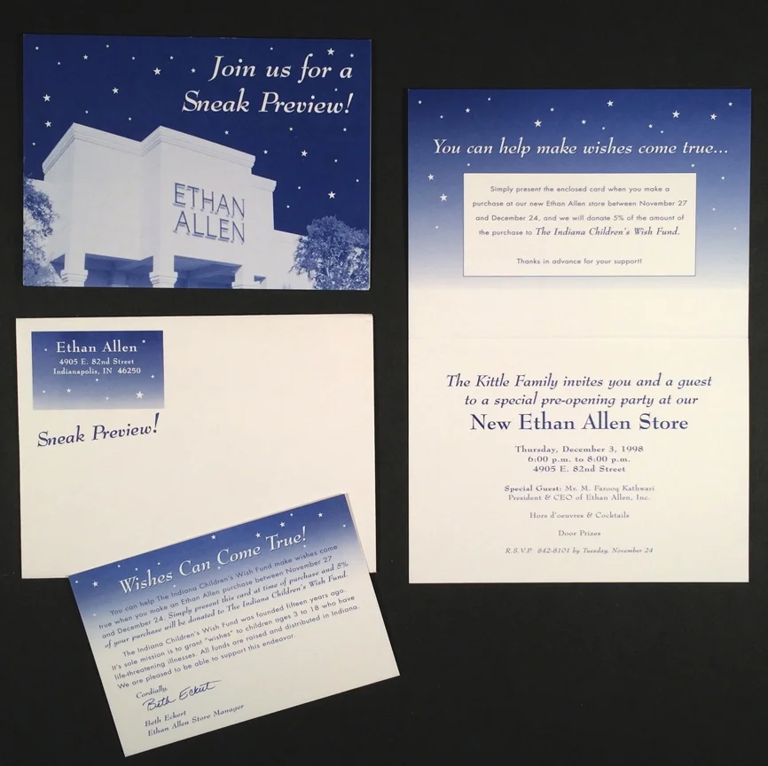  Ethan Allen Pre-Opening Party Invitation 