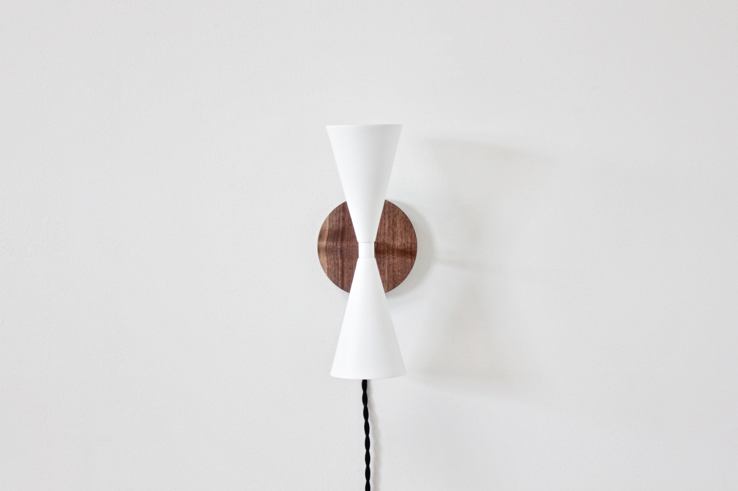 Double Fuji Sconce - White Powder Coat