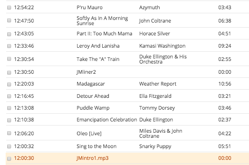 Today's playlist.