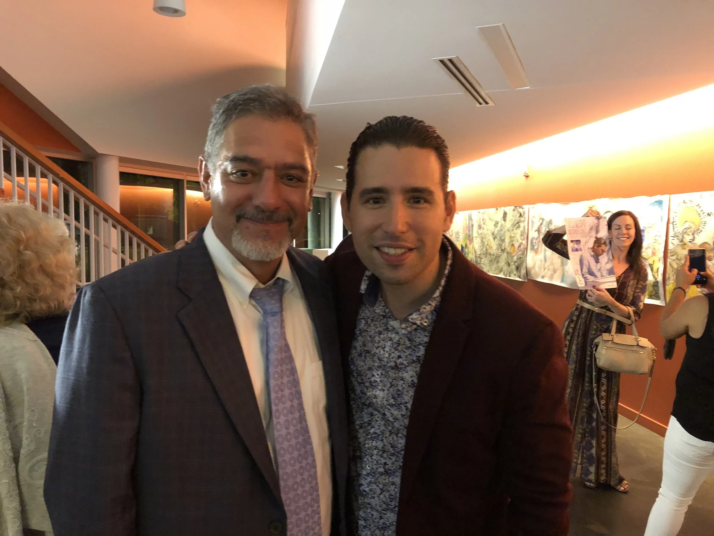 Alfredo Rodriguez with yours truly (Floyd Vasquez). Alfredo Rodriguez Trio Jazz Bakery performance at Moss Theater, Santa Monica, CA.