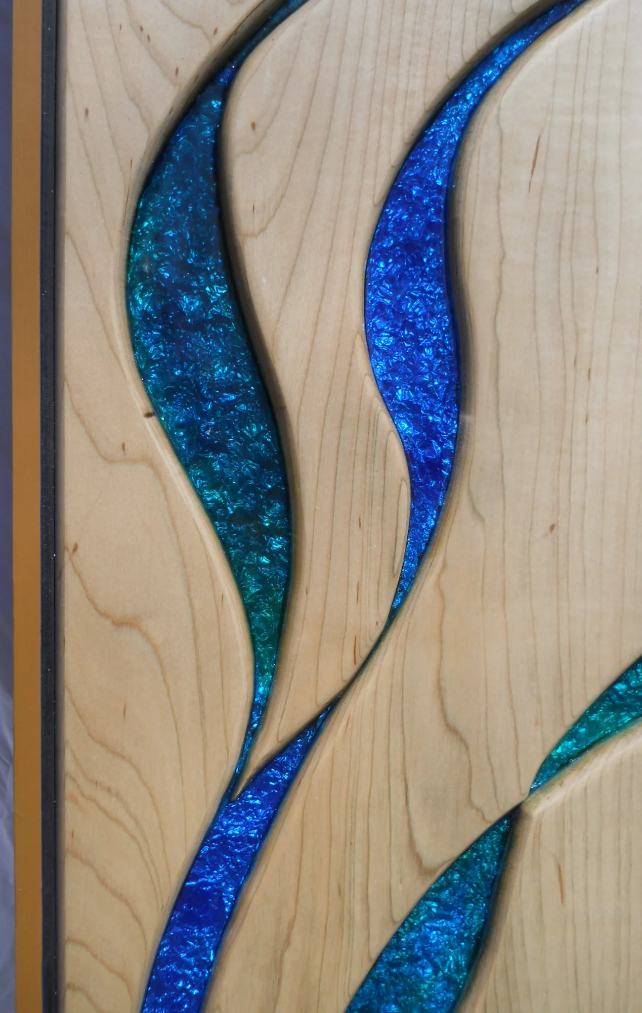 Close up of Blue and Green Flowing Curves