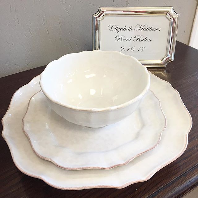 How pretty is this china that Elizabeth Matthews picked out?  We wish her and Brad Rulon a very happy wedding.  Stop by the store or shop their registry at www.galleriariverside.com