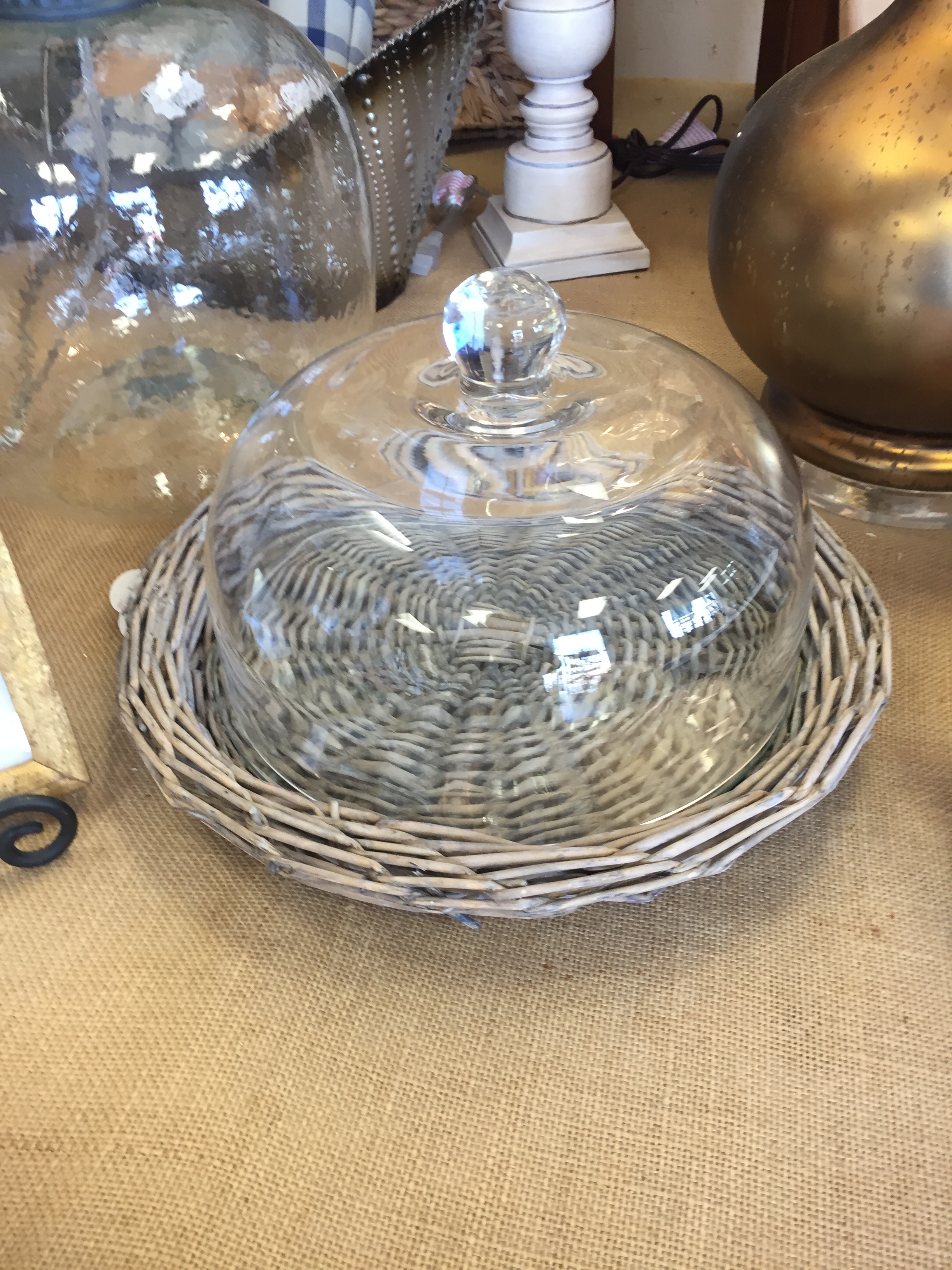 Glass and wicker serving tray.JPG