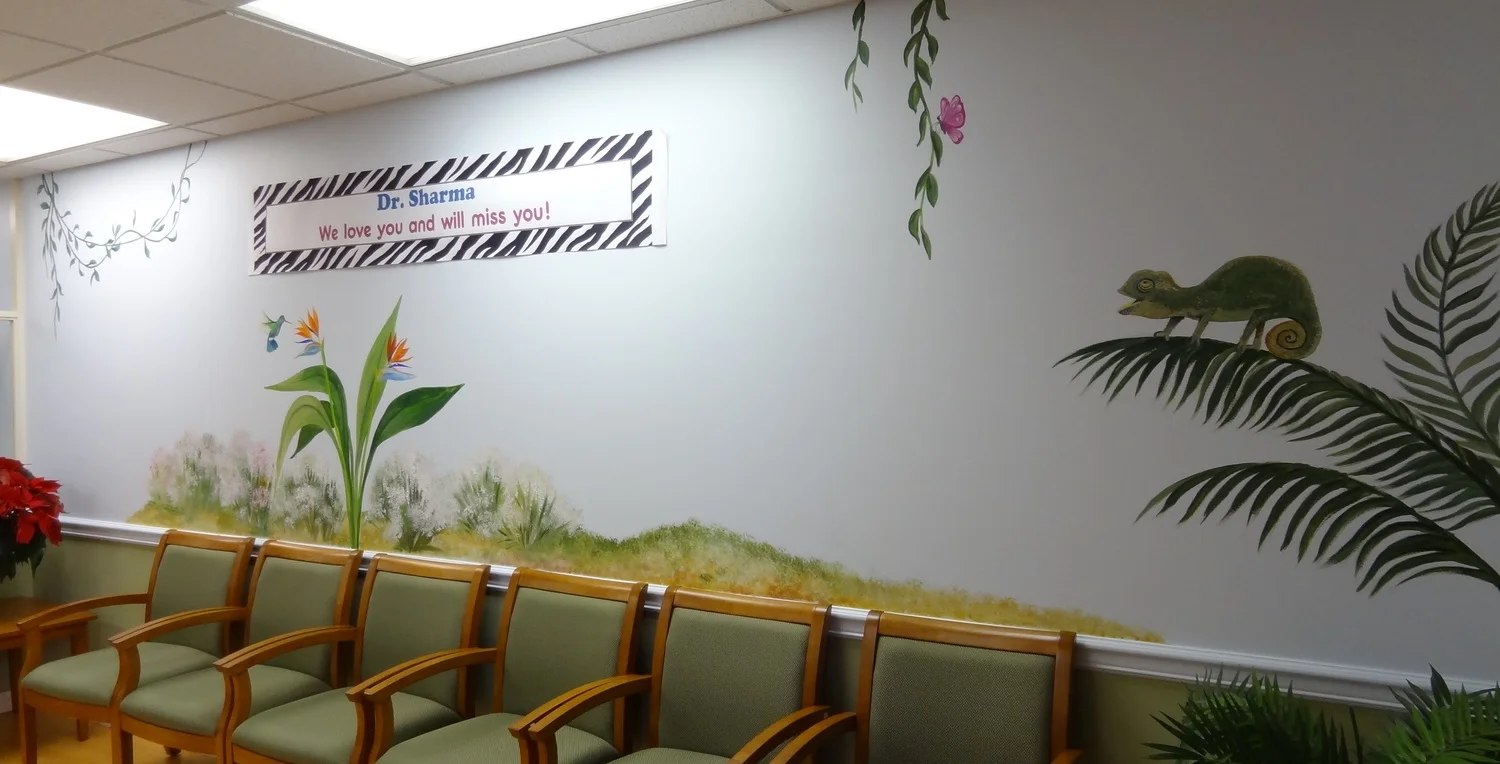 Waiting room mural at Children's Medical Group