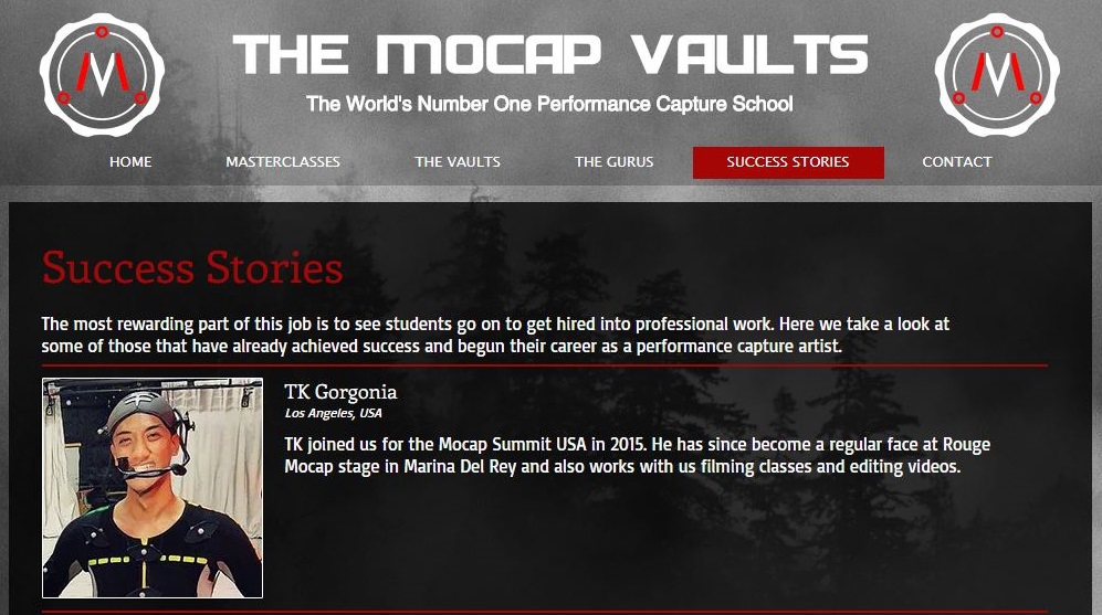 Featured on The MoCap Vaults website