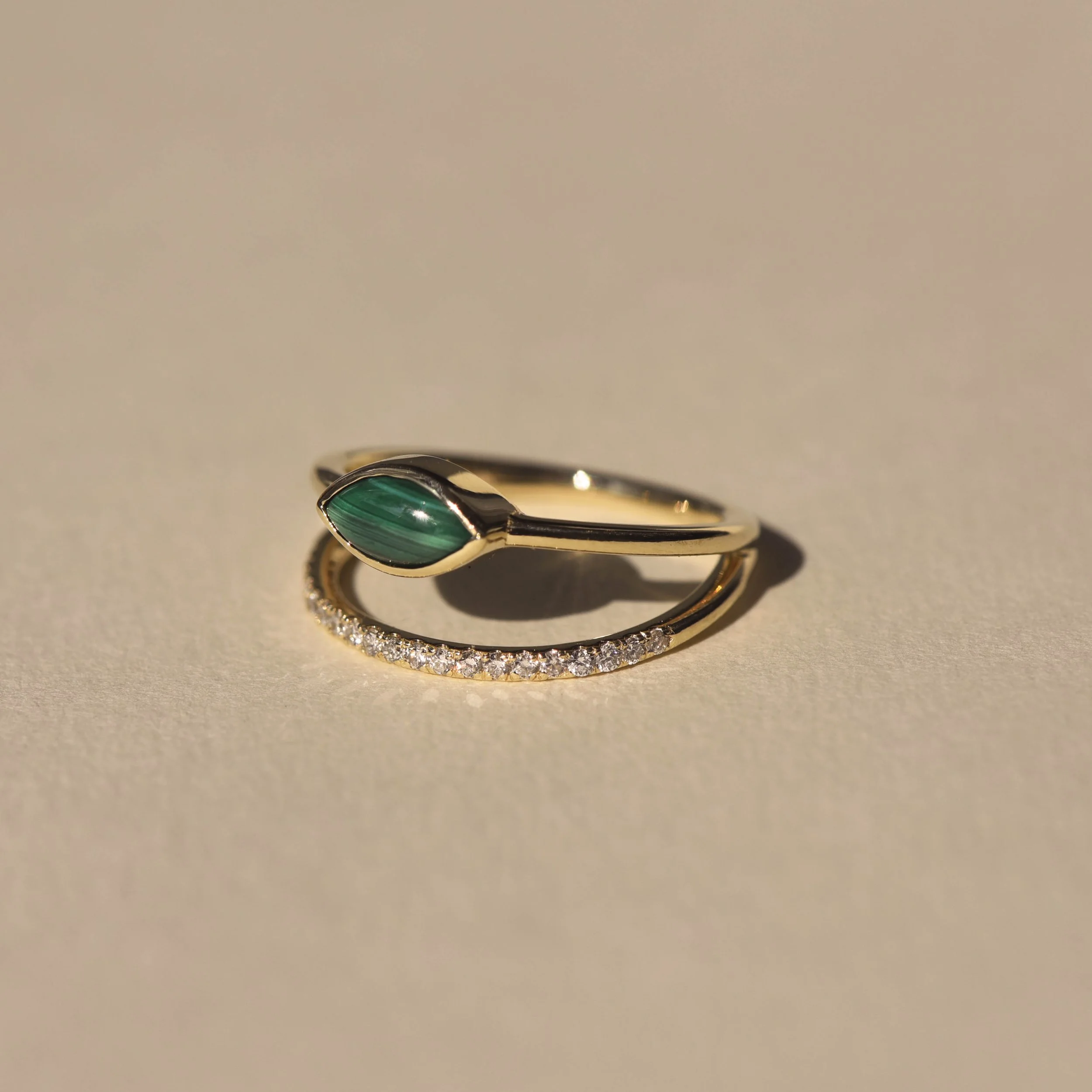 Hover Ring - Malachite - Diamonds — Lindsay Lewis Jewelry