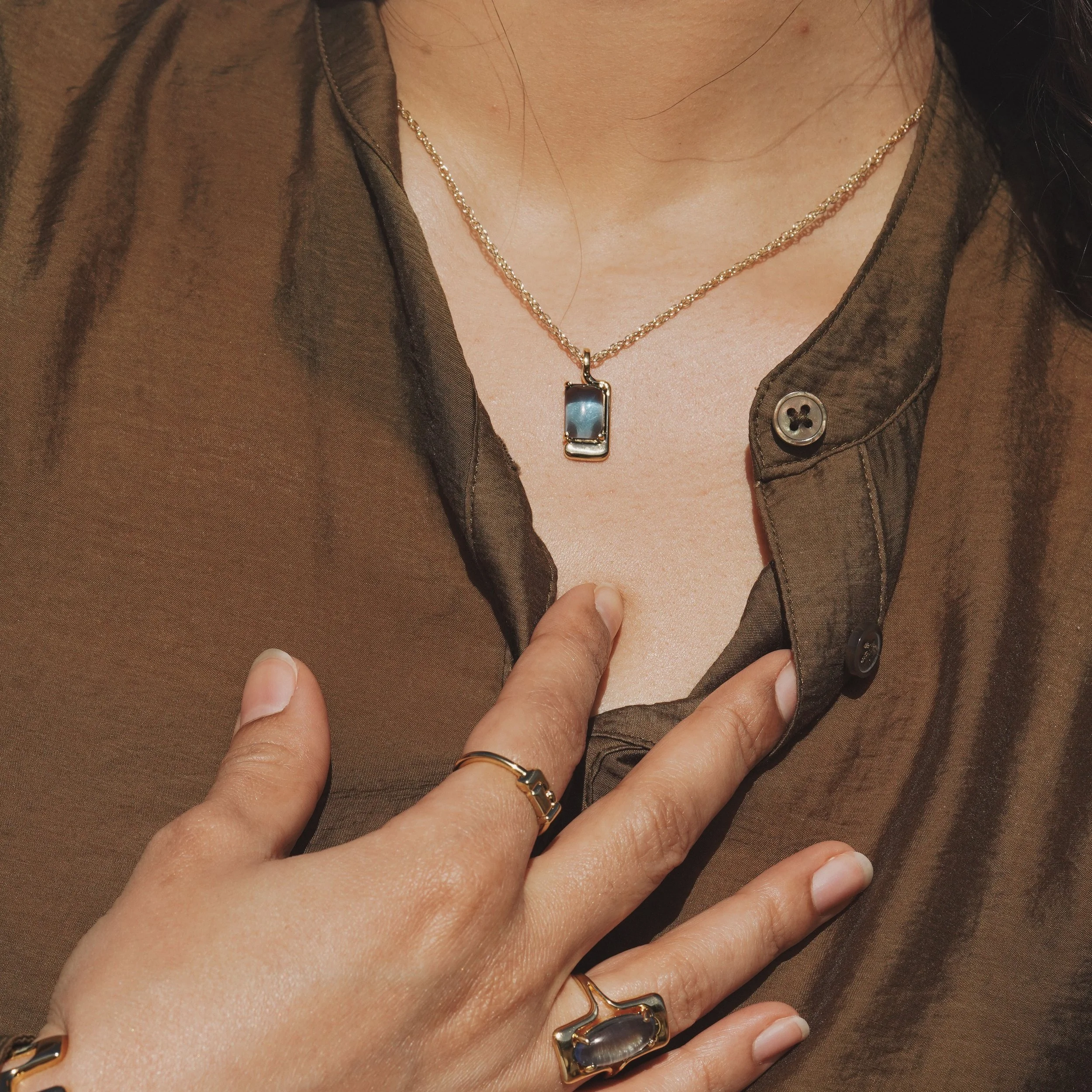 Foster Necklace - Gold/Blue — Lindsay Lewis Jewelry