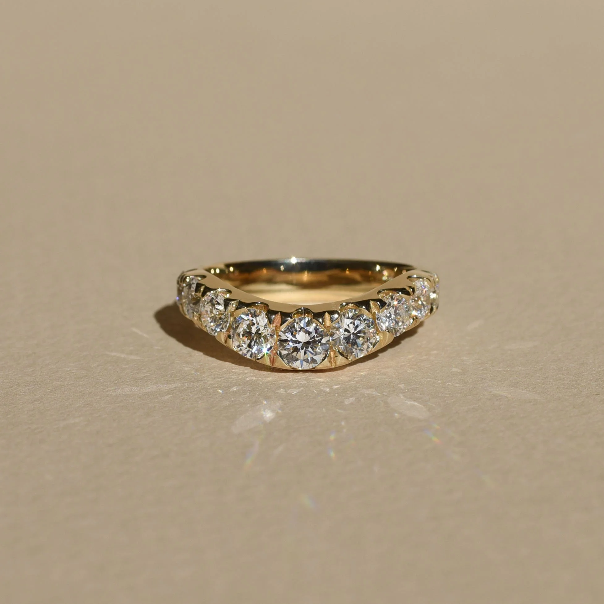 Soft Curve Band - Large - Pave Diamonds
