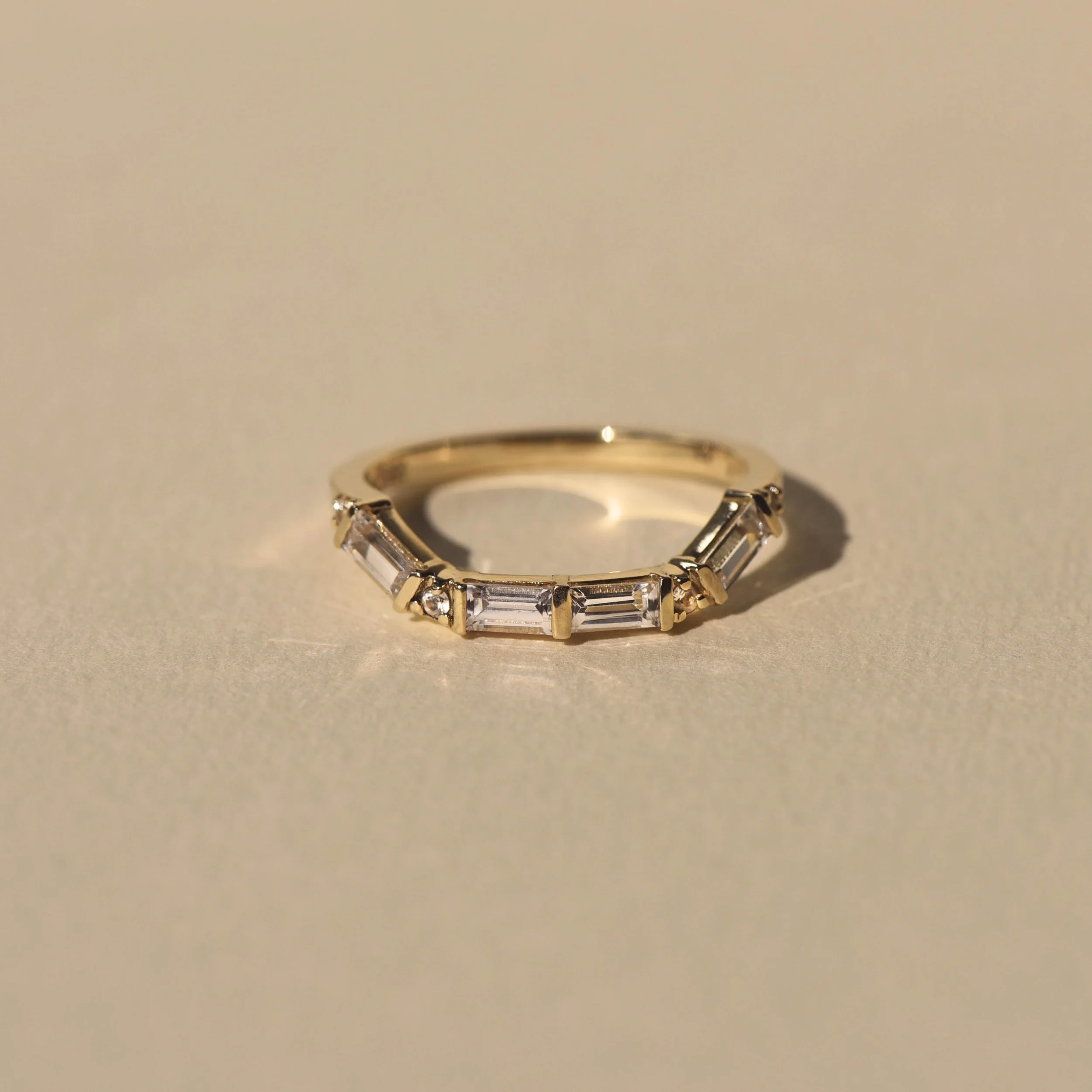 Baguette Curved Band — Lindsay Lewis Jewelry