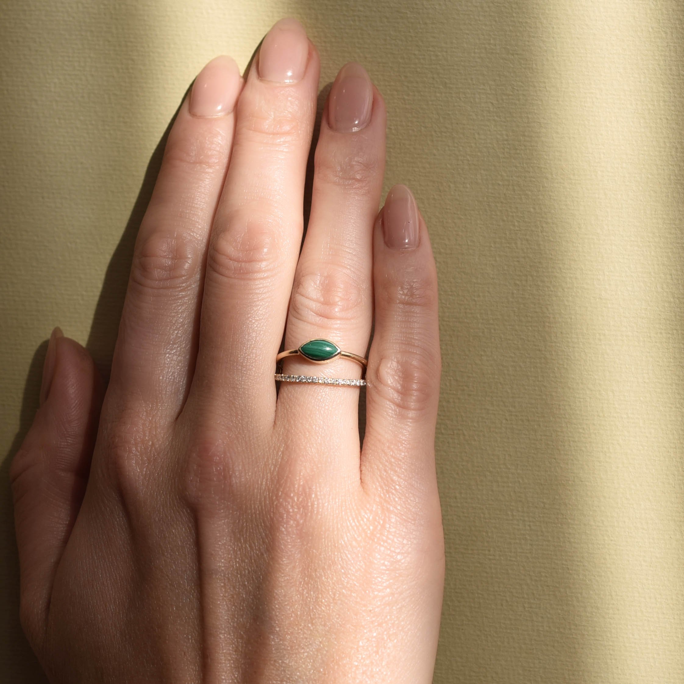 Hover Ring - Malachite - Diamonds — Lindsay Lewis Jewelry