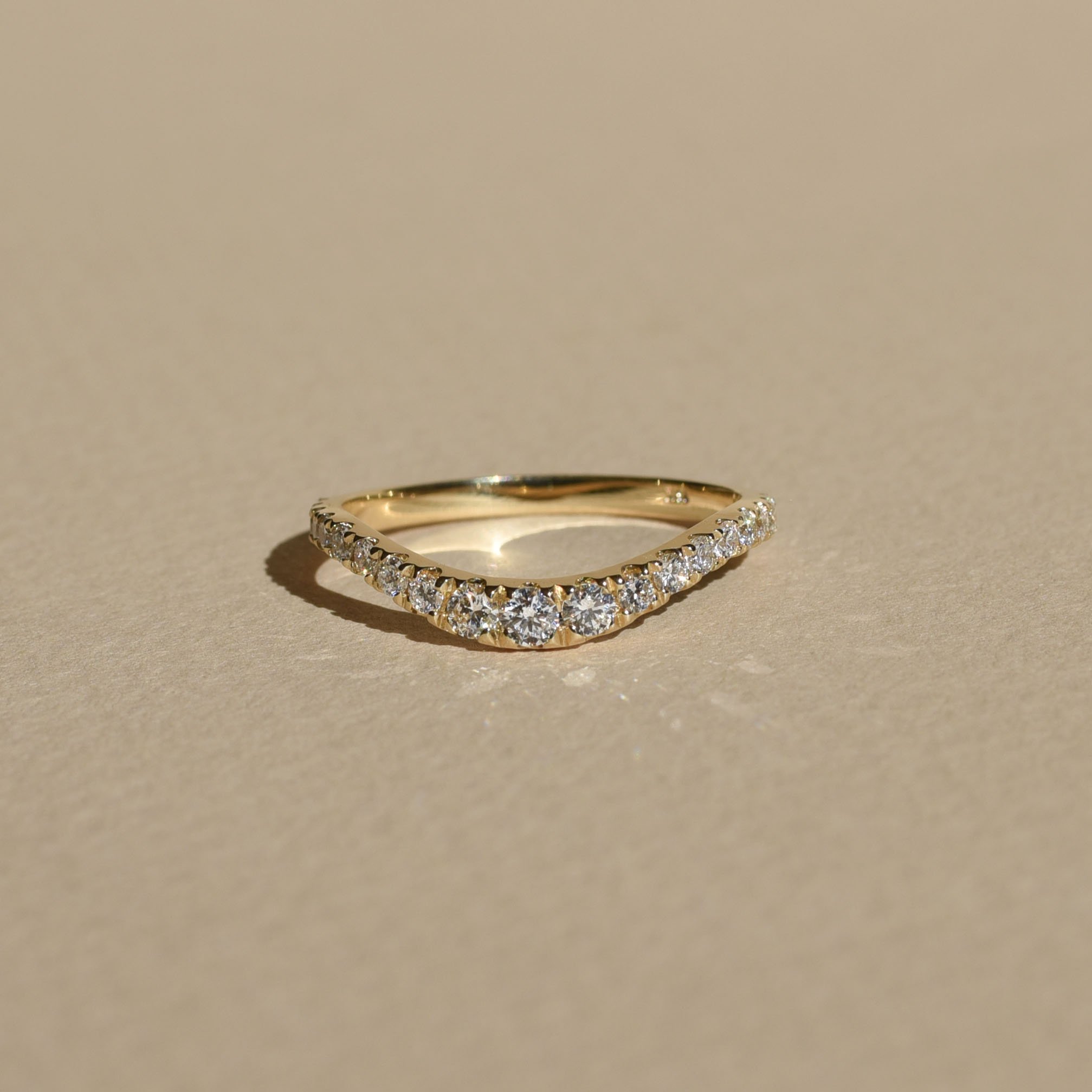 Soft Curve Band - Small - Pave Diamonds