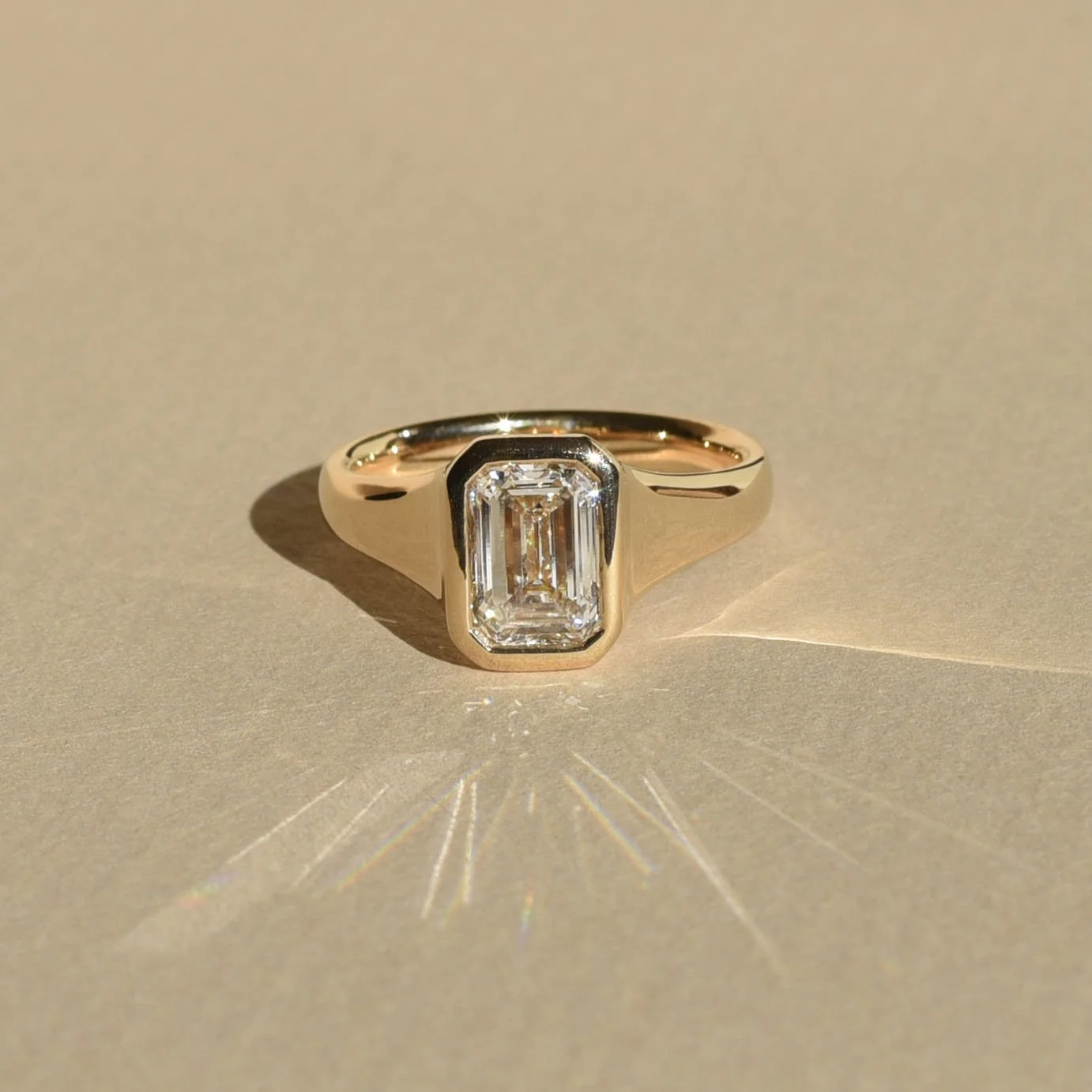 Charlotte Ring - North/South Emerald Cut