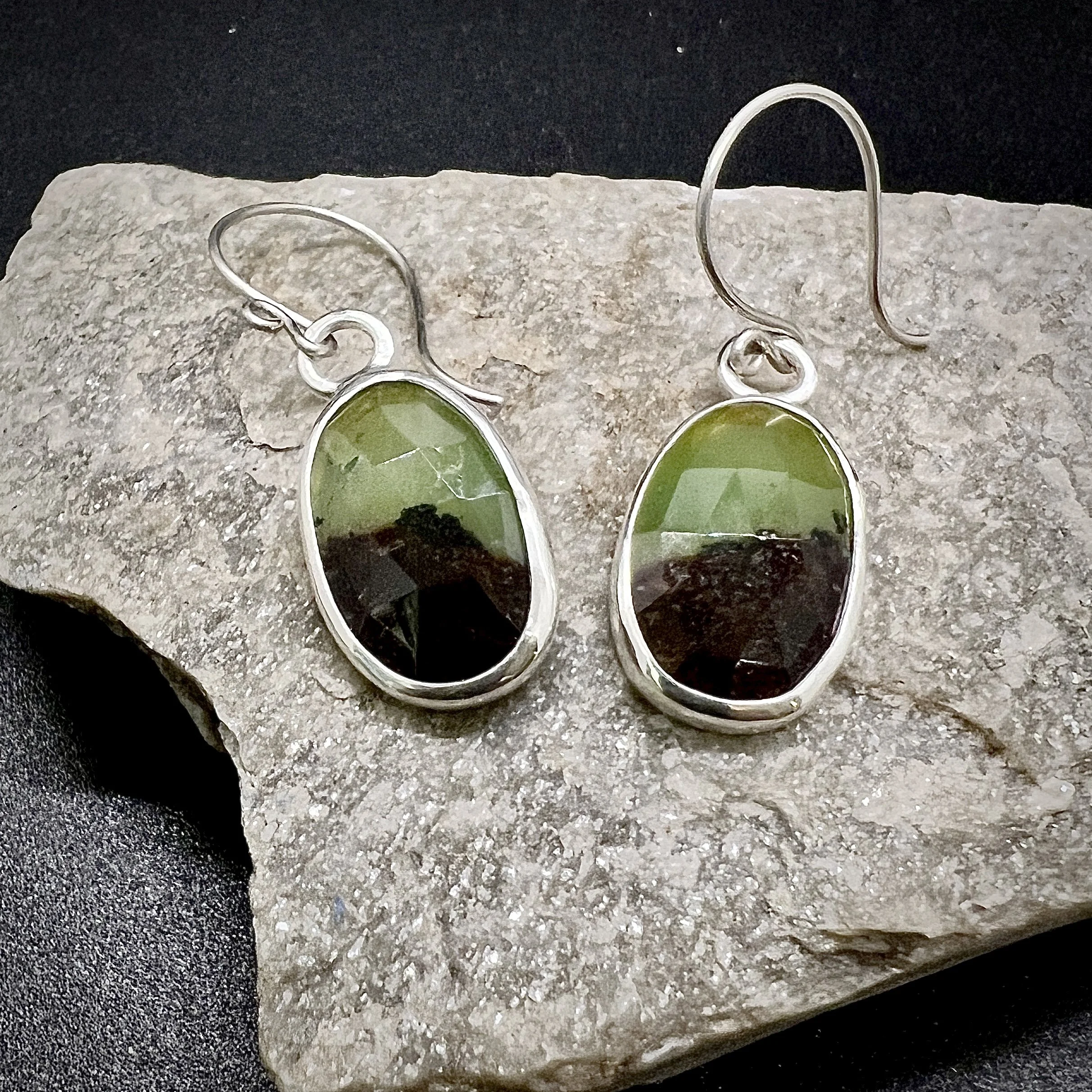 Two-Tone Chrysoprase Earrings